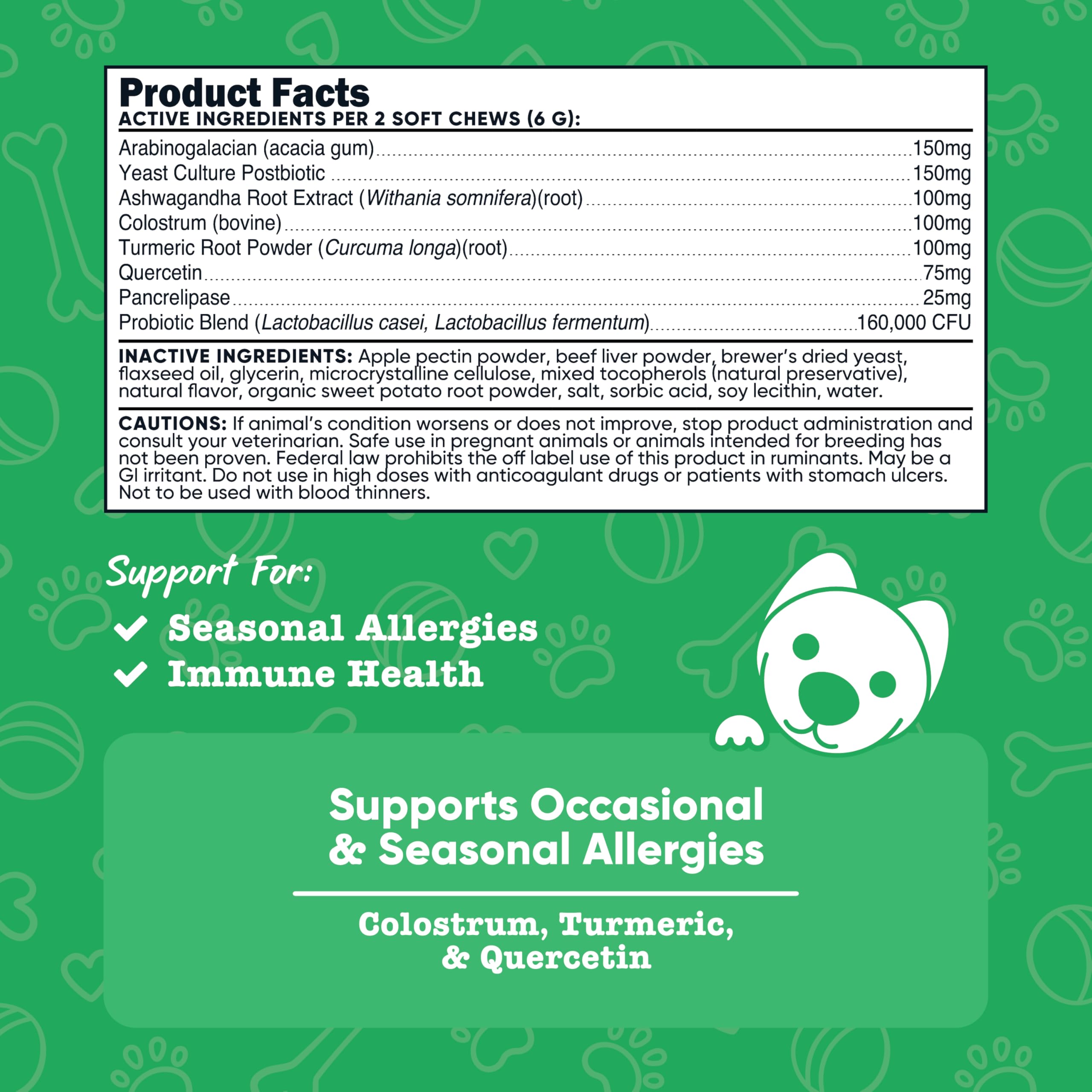 Foto 3 pulgar | Suplemento Nutricost Pets Seasonal Allergy Para Perros, 60 Comprimidos Masticables - Venta Internacional.