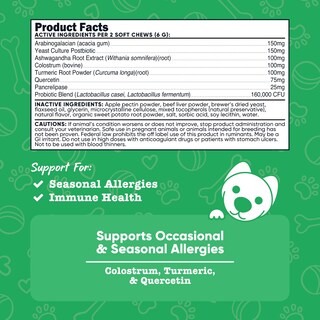 Foto 2 | Suplemento Nutricost Pets Seasonal Allergy Para Perros, 60 Comprimidos Masticables - Venta Internacional.