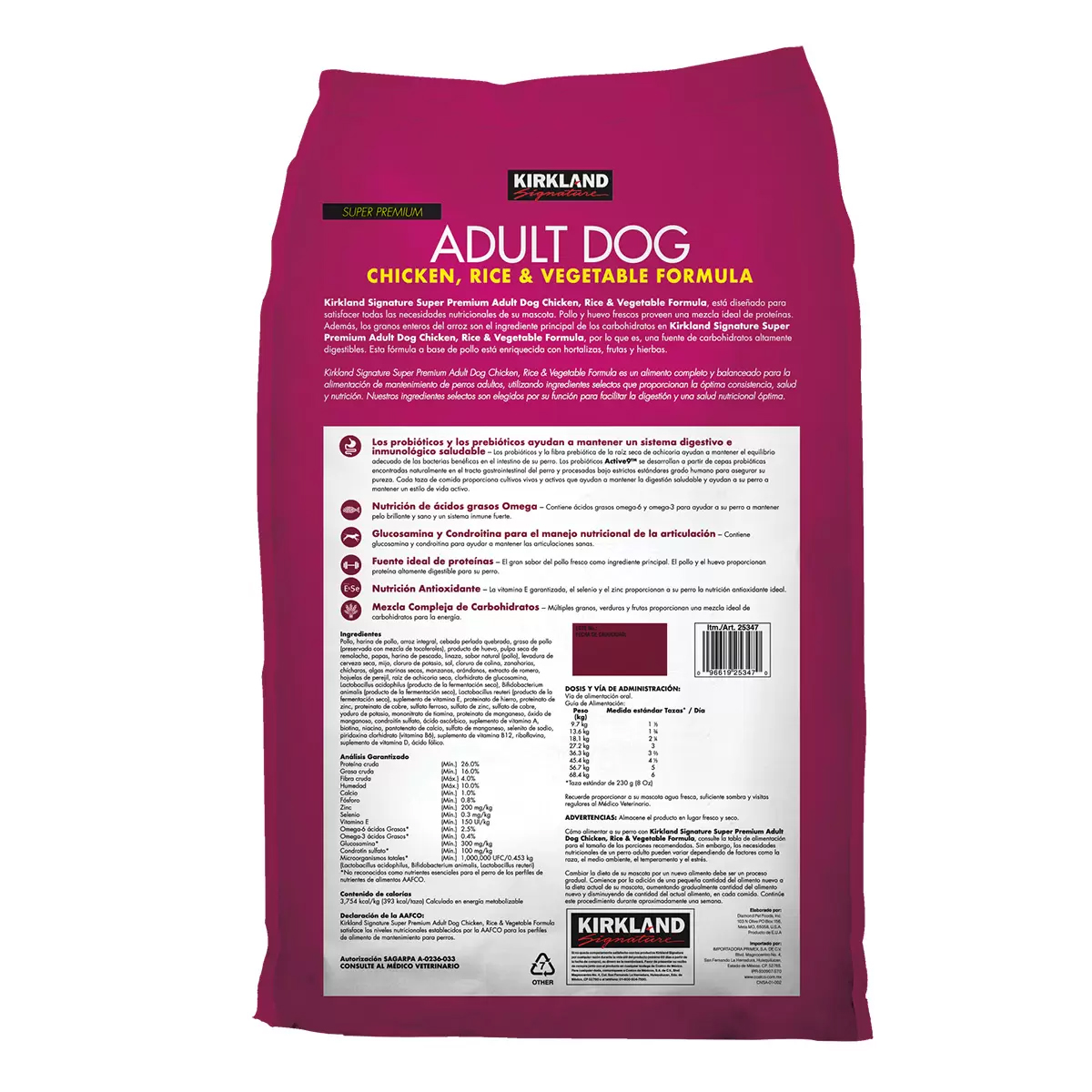 Foto 4 pulgar | Alimento Para Perro Adulto Kirkland Pollo Arroz Veg 18.1kg