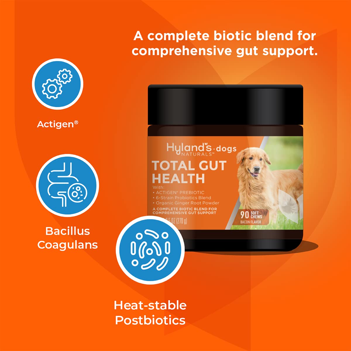 Foto 5 pulgar | Probióticos Para Perros Hyland's Naturals Total Gut Health 90 Chews - Venta Internacional.