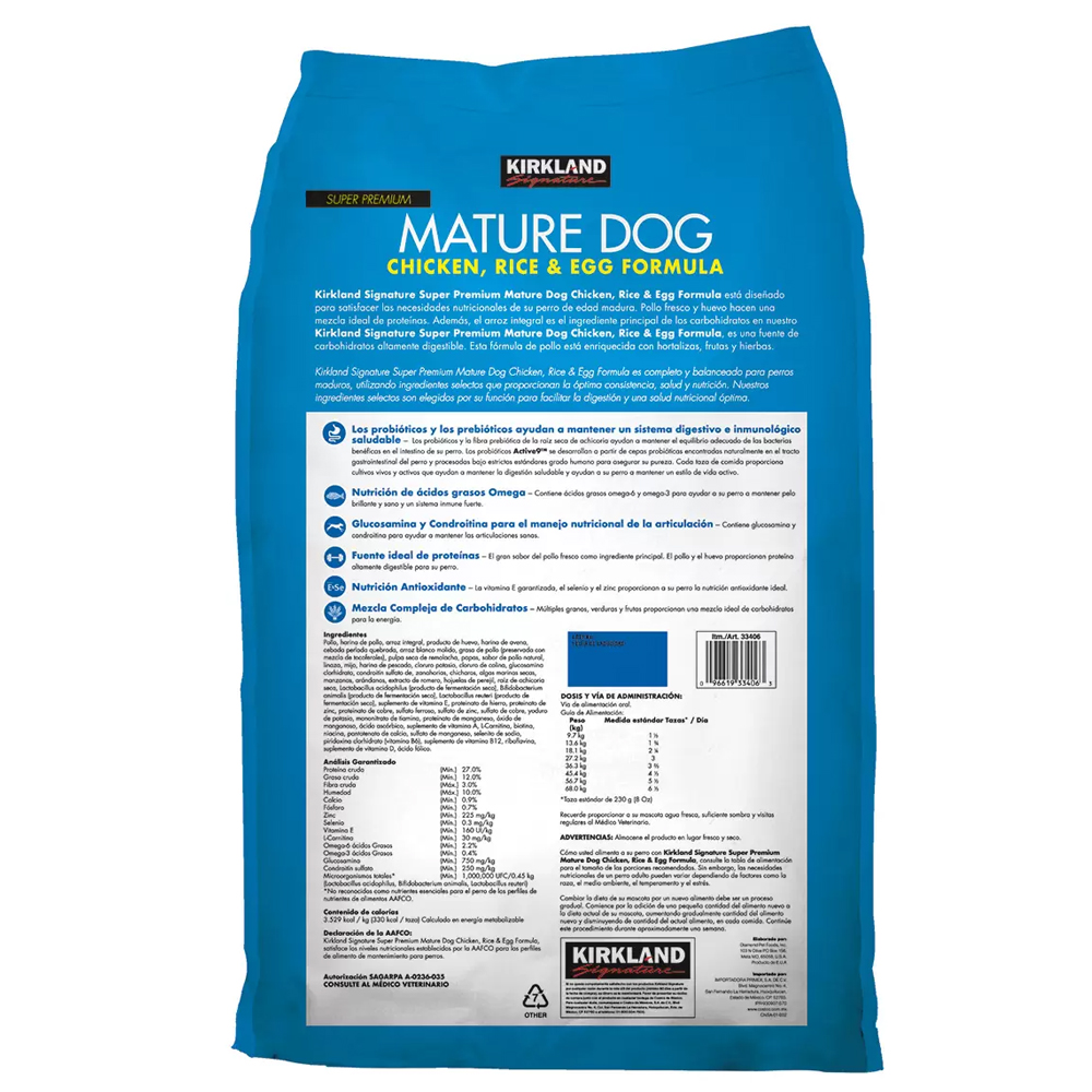 Foto 4 pulgar | Alimento para Perro Kirkland Signature Mature Dog Adulto 18.1 kg