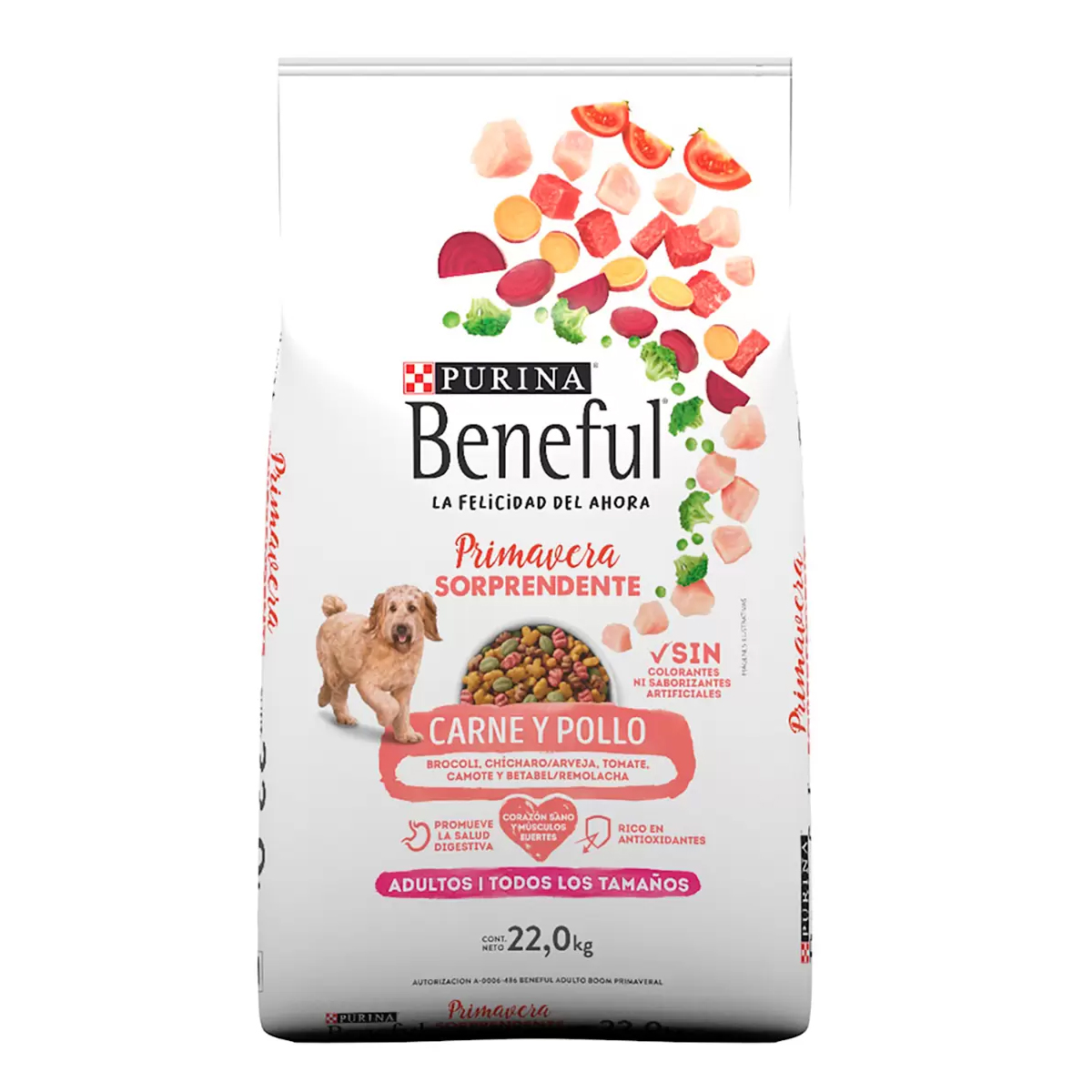 Foto 2 pulgar | Alimento para Perro Purina Beneful Adulto Carne Pollo 22kg