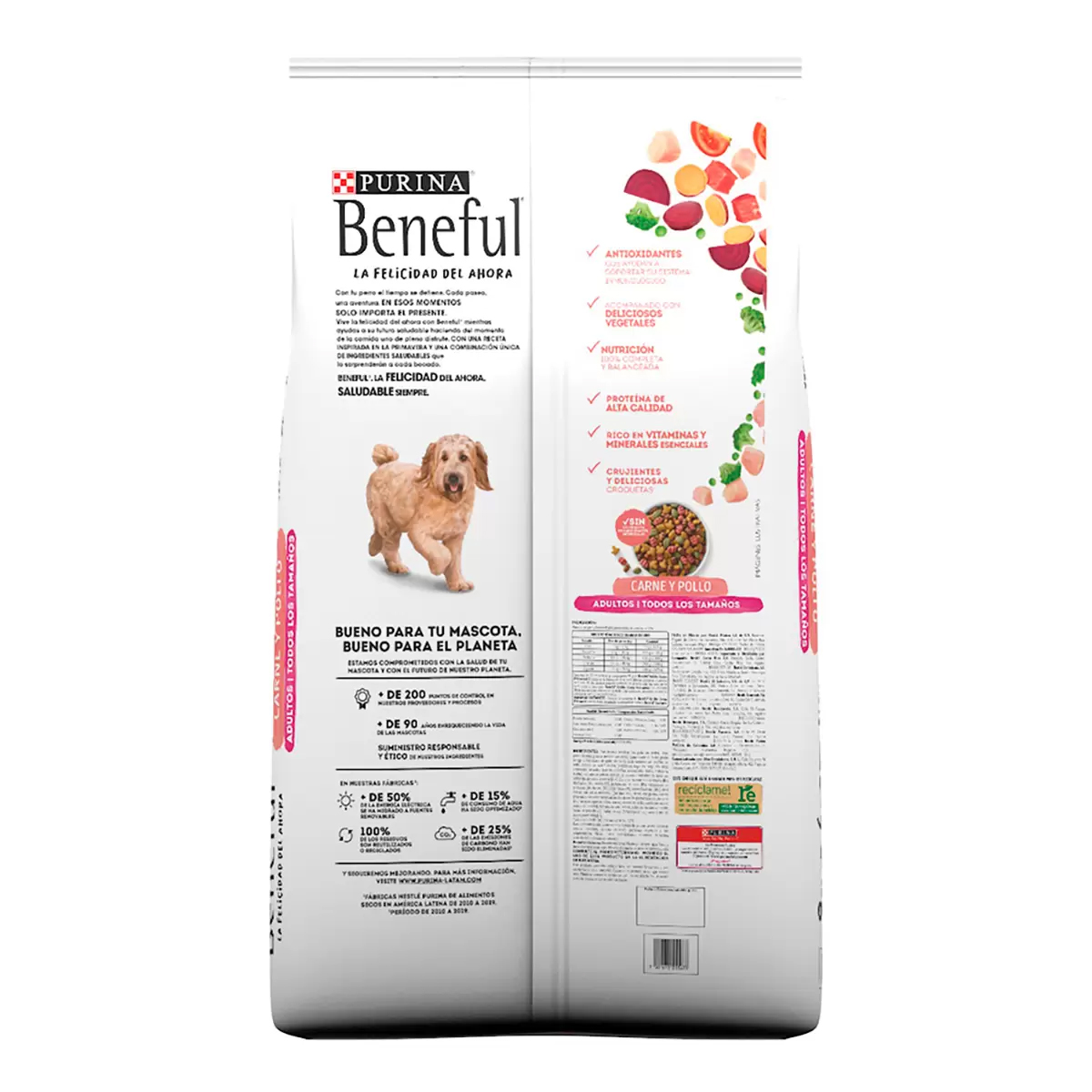 Foto 4 pulgar | Alimento para Perro Purina Beneful Adulto Carne Pollo 22kg