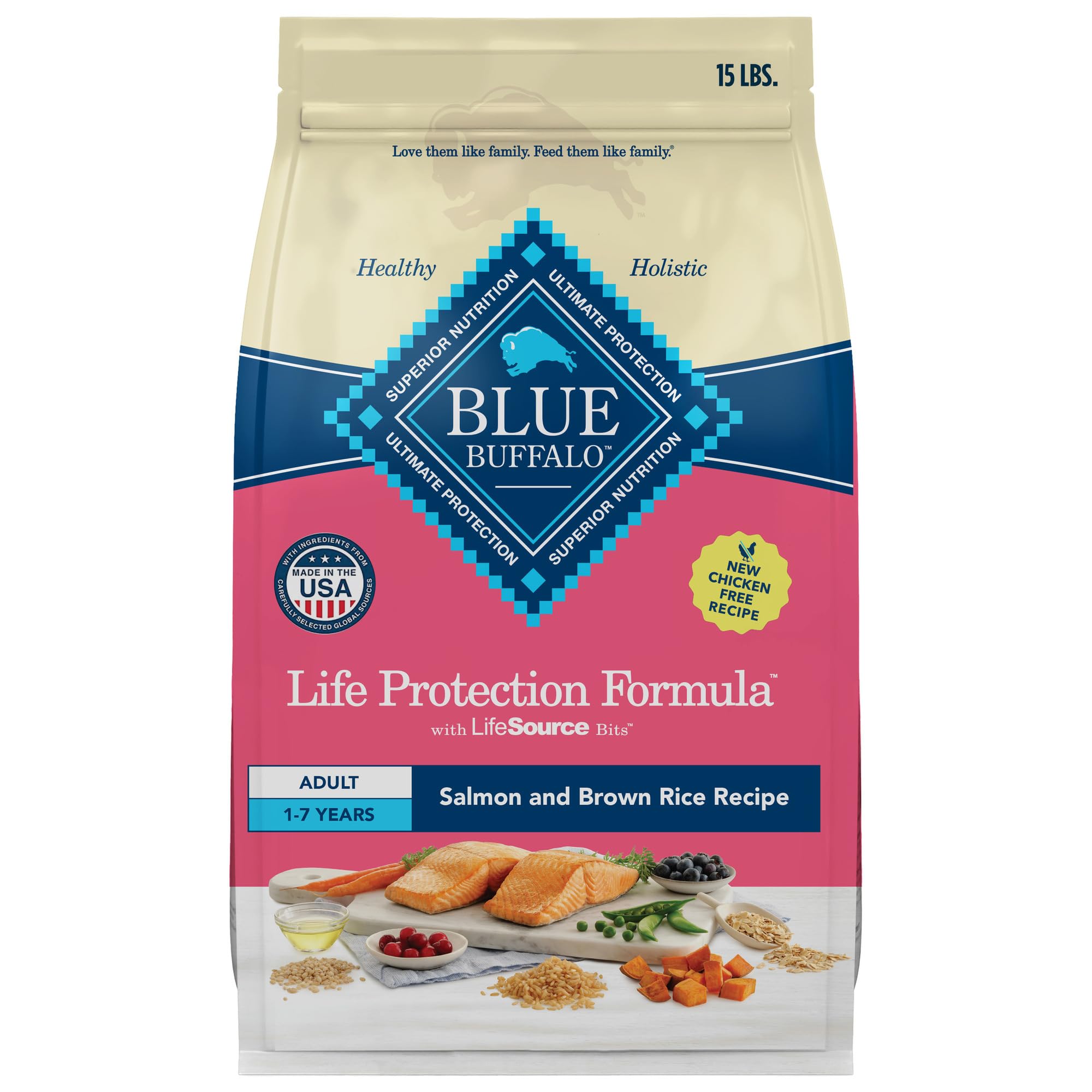 Foto 2 pulgar | Alimento Seco Para Perros Blue Buffalo Life Protection Salmon 6,8 Kg - Venta Internacional.