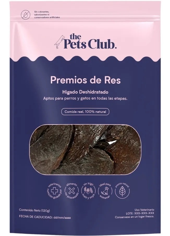 Foto 2 pulgar | The Pets Club Premios Higado De Res Para Perros 120g Pack De 12pz