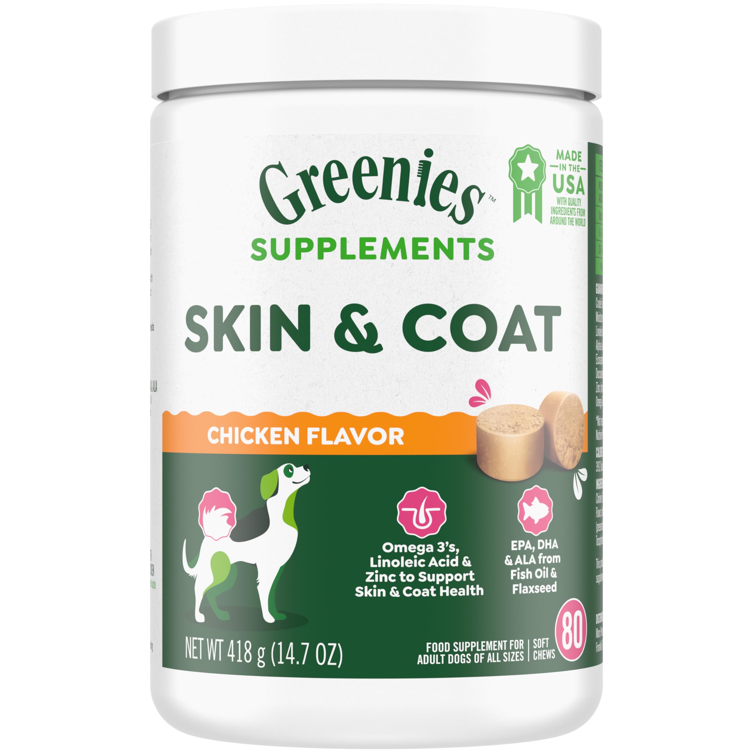 Foto 2 pulgar | Supplements Greenies Dog Skin & Coat Con Aceite De Pescado, 80 Cápsulas Masticables Blandas - Venta Internacional.