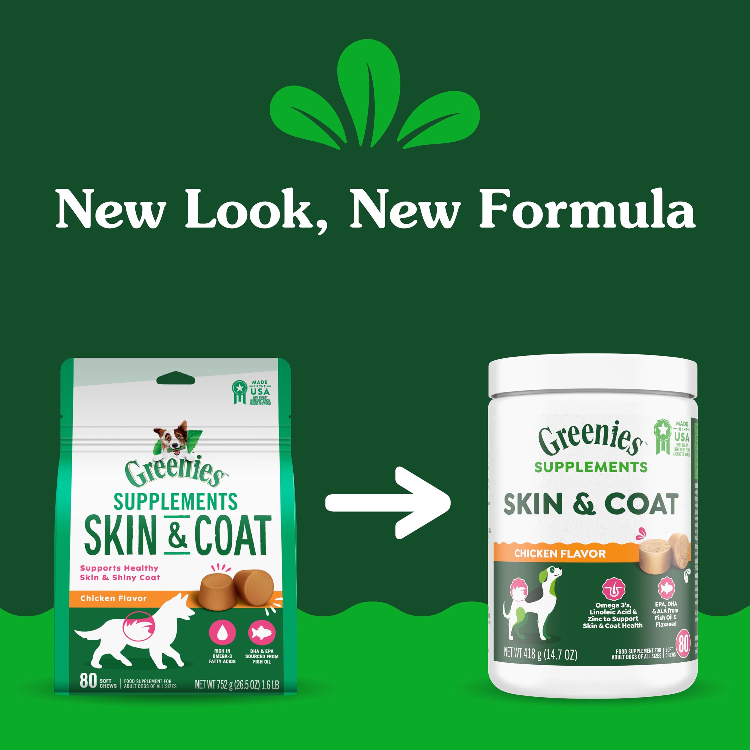Foto 3 pulgar | Supplements Greenies Dog Skin & Coat Con Aceite De Pescado, 80 Cápsulas Masticables Blandas - Venta Internacional.
