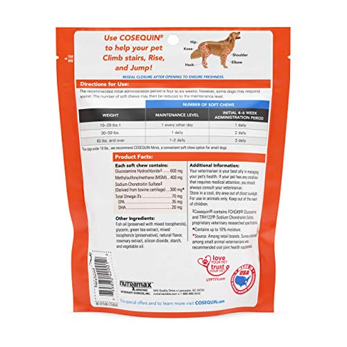 Foto 3 pulgar | Suplemento Nutramax Cosequin Joint Health Para Perros, 60 Masticables - Venta Internacional.