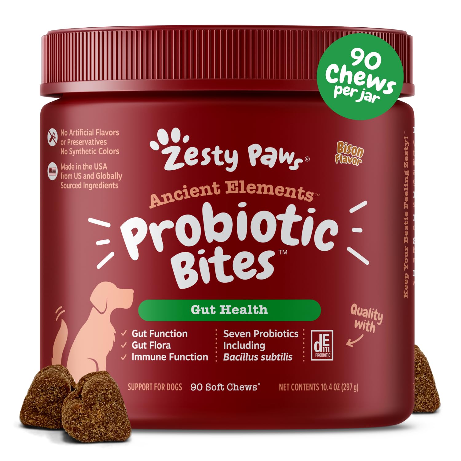Foto 2 pulgar | Suplemento Para Perros Zesty Paws, Probióticos, Enzimas Digestivas, 90 Unidades - Venta Internacional.