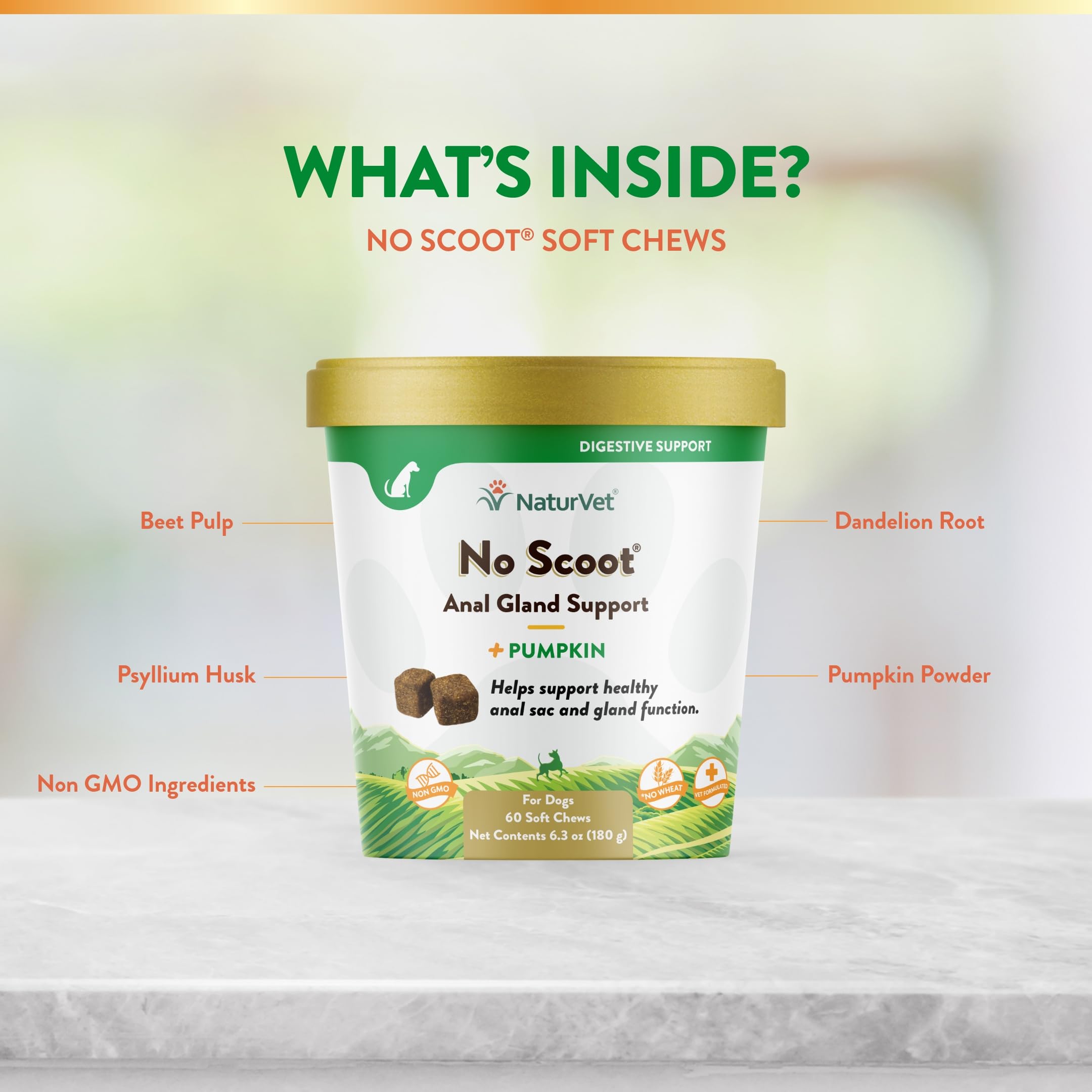 Foto 6 pulgar | Suplemento Naturvet No Scoot Para Perros, 60 Cápsulas Masticables Blandas - Venta Internacional.