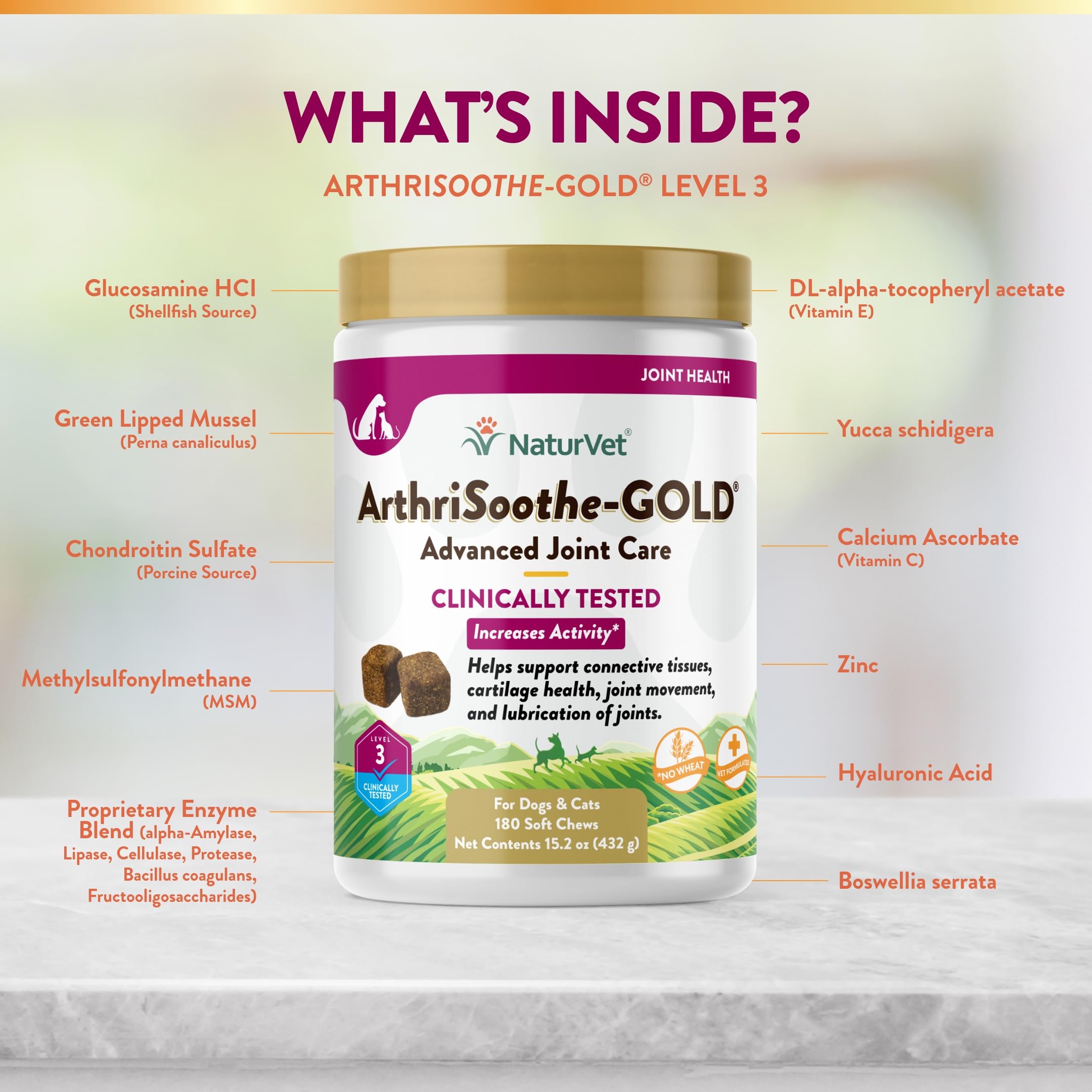 Foto 6 pulgar | Suplemento Para Perros Naturvet Arthrisoothe-gold Level 3 180 Ct - Venta Internacional.
