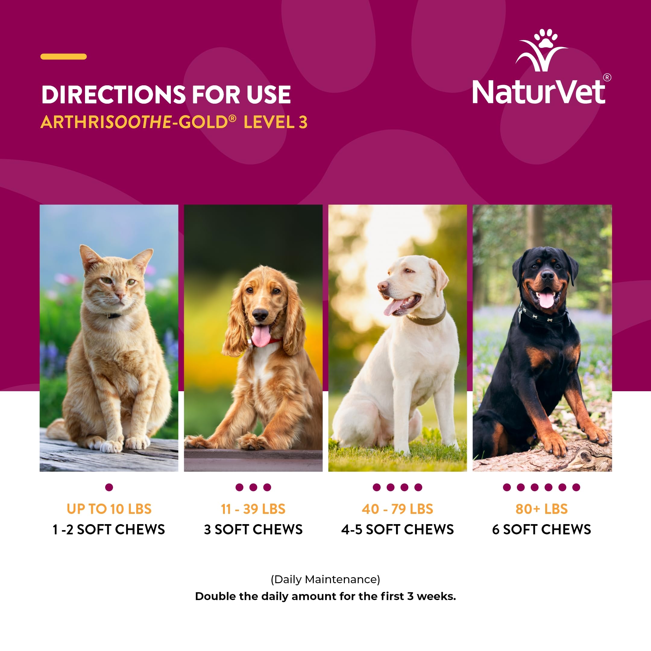 Foto 8 pulgar | Suplemento Para Perros Naturvet Arthrisoothe-gold Level 3 180 Ct - Venta Internacional.