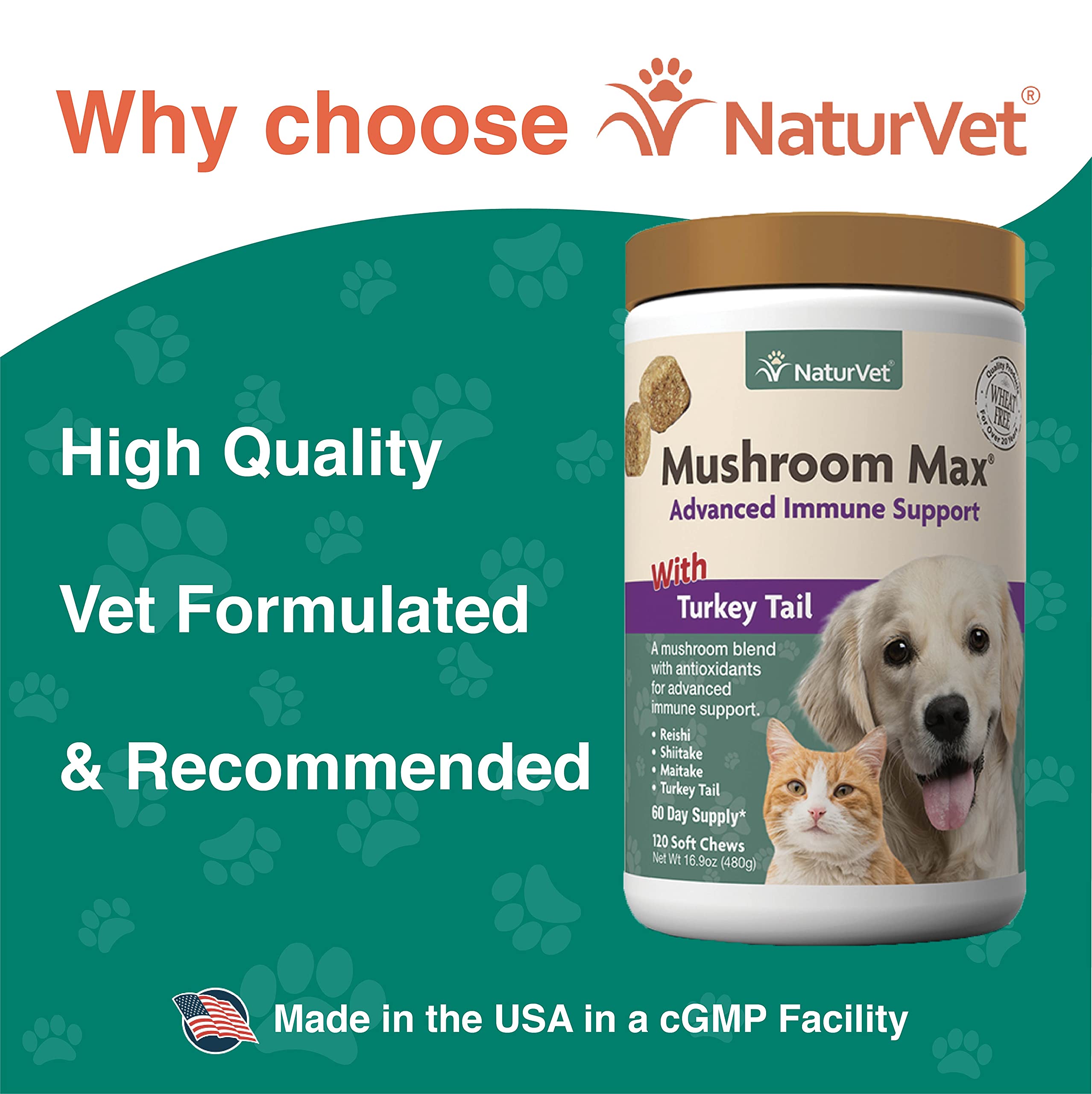 Foto 5 pulgar | Suplemento Para Perros Naturvet Mushroom Max Immune Support 120 Unidades - Venta Internacional.