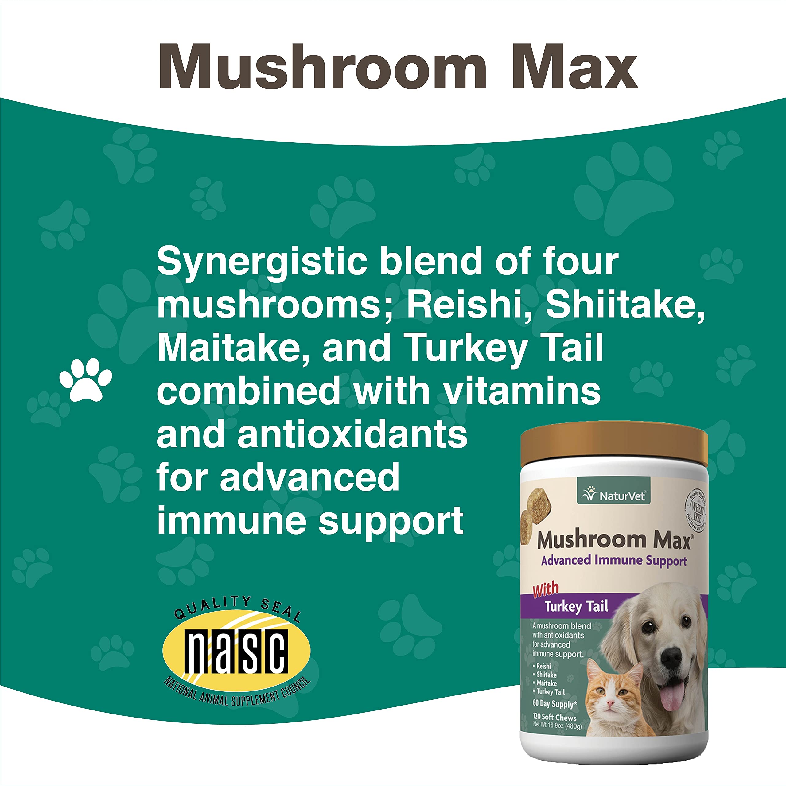 Foto 6 pulgar | Suplemento Para Perros Naturvet Mushroom Max Immune Support 120 Unidades - Venta Internacional.