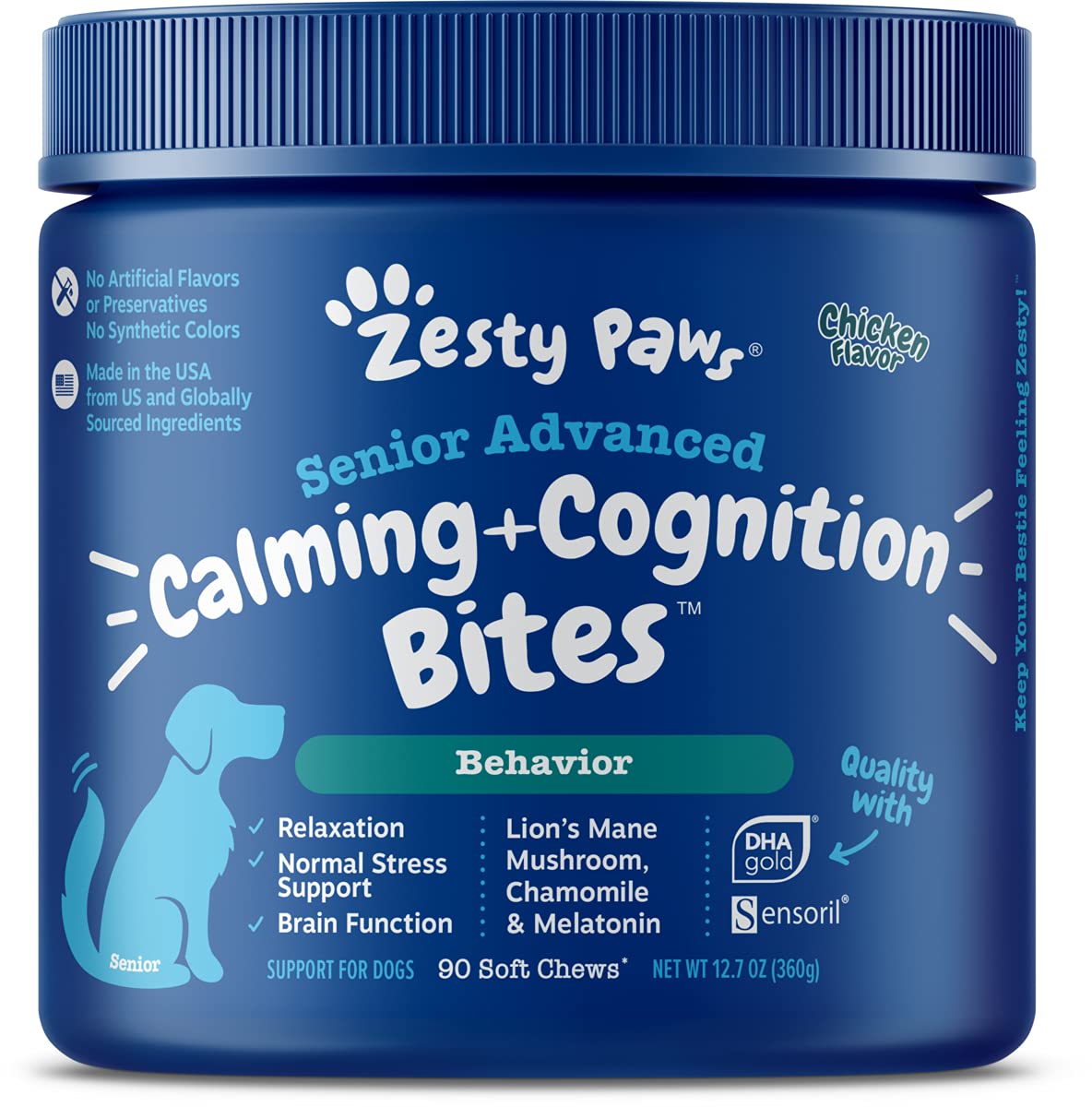 Foto 2 pulgar | Complementa Zesty Paws Senior Advanced Calming & Cognition - Venta Internacional.