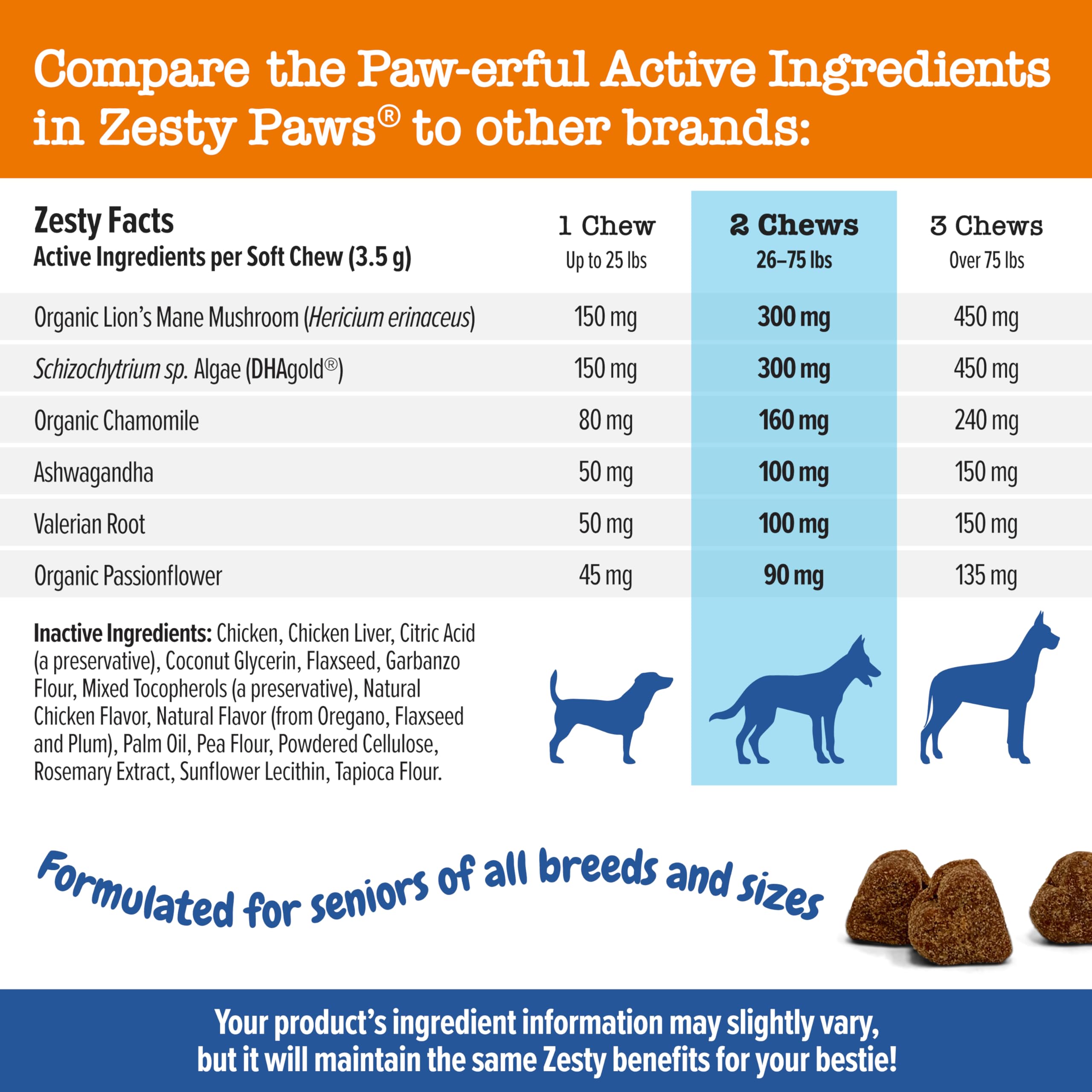 Foto 5 pulgar | Complementa Zesty Paws Senior Advanced Calming & Cognition - Venta Internacional.