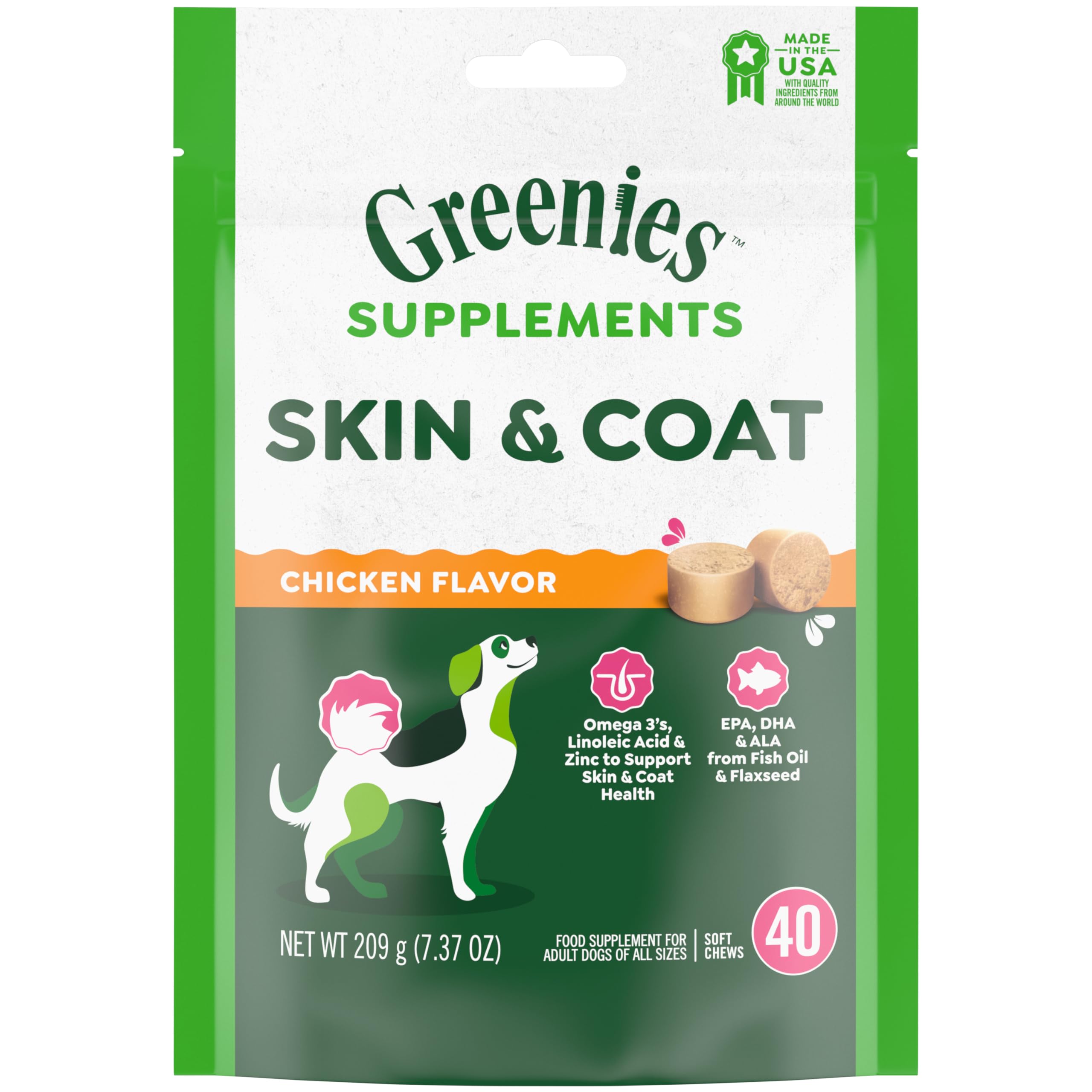 Foto 2 pulgar | Supplements Greenies Dog Skin & Coat Con Aceite De Pescado, 40 Cápsulas Masticables Blandas - Venta Internacional.