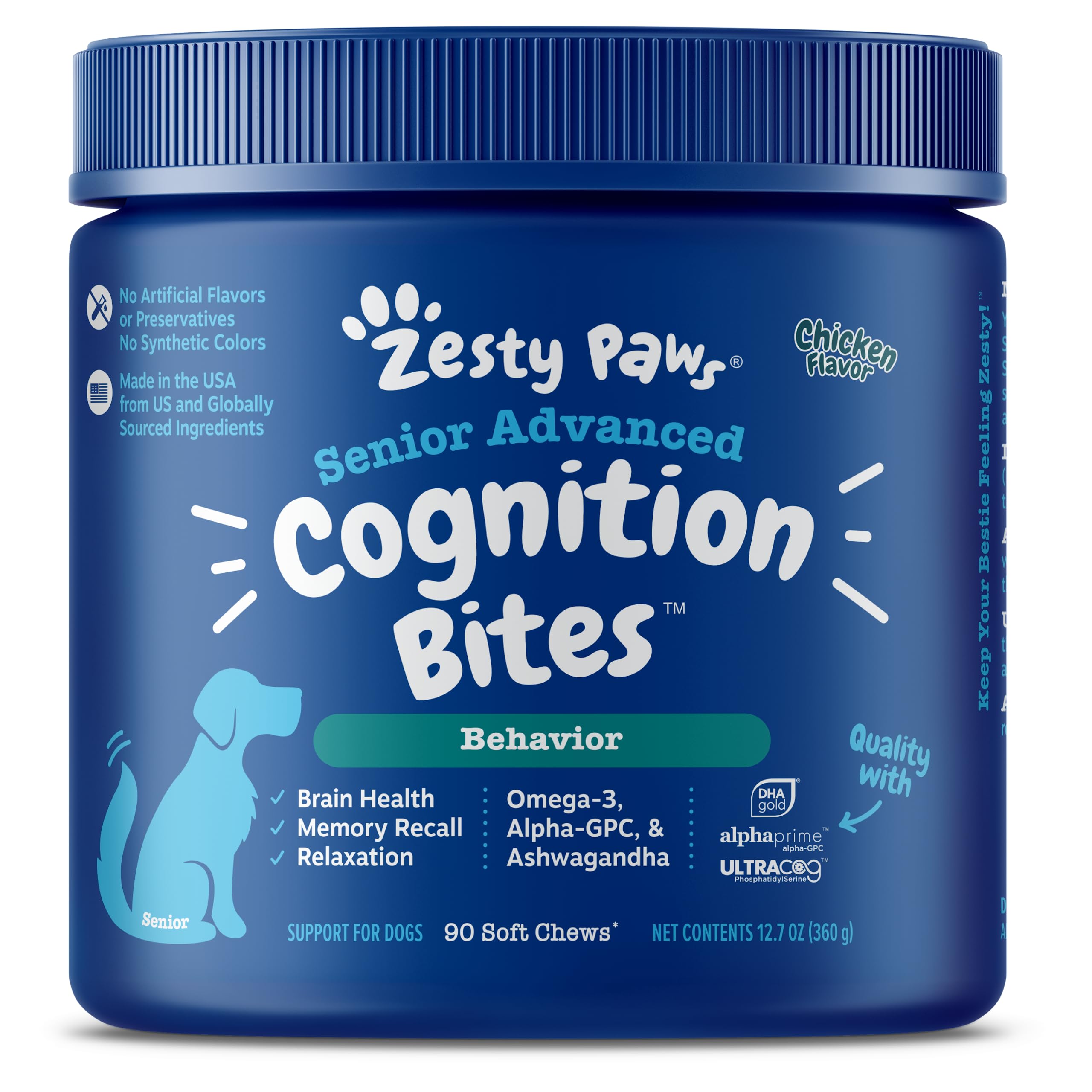 Foto 2 pulgar | Suplemento Zesty Paws Advanced Cognition Para Perros Mayores, 90 Unidades - Venta Internacional.