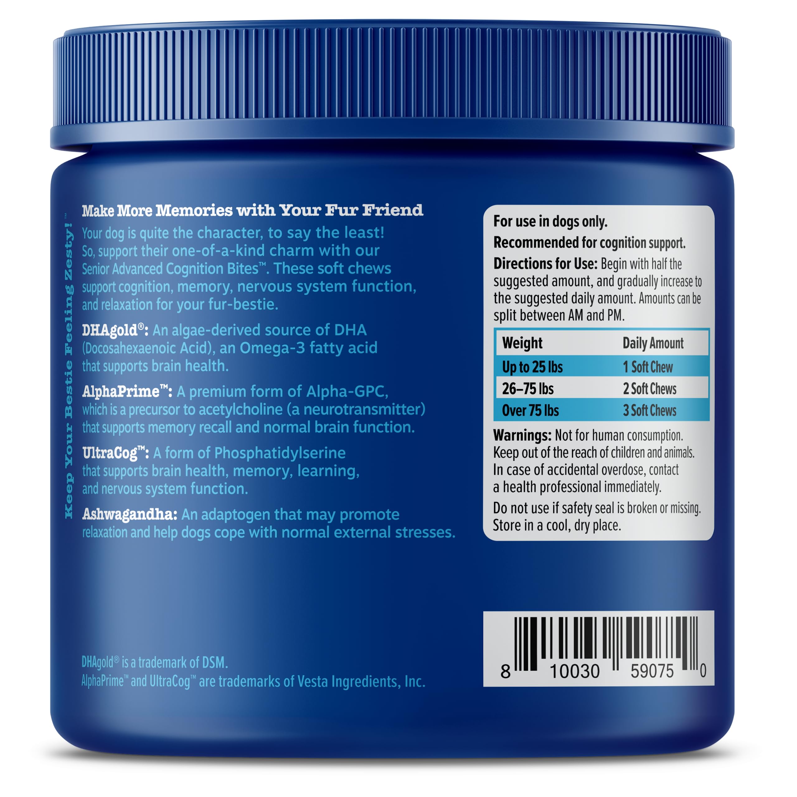 Foto 7 pulgar | Suplemento Zesty Paws Advanced Cognition Para Perros Mayores, 90 Unidades - Venta Internacional.