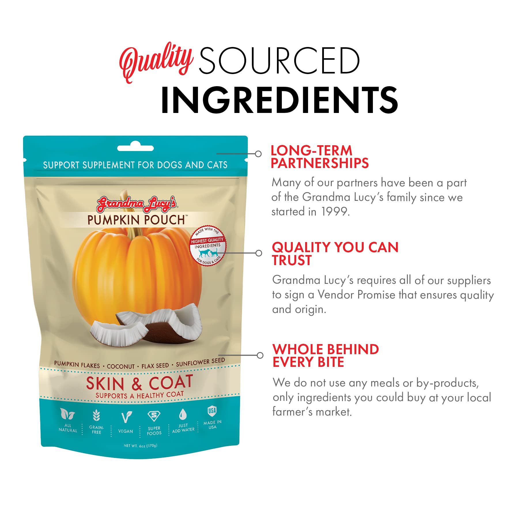 Foto 5 | Pet Food Grandma Lucy's Pumpkin Pouch Skin & Pelaje 180 Ml - Venta Internacional.