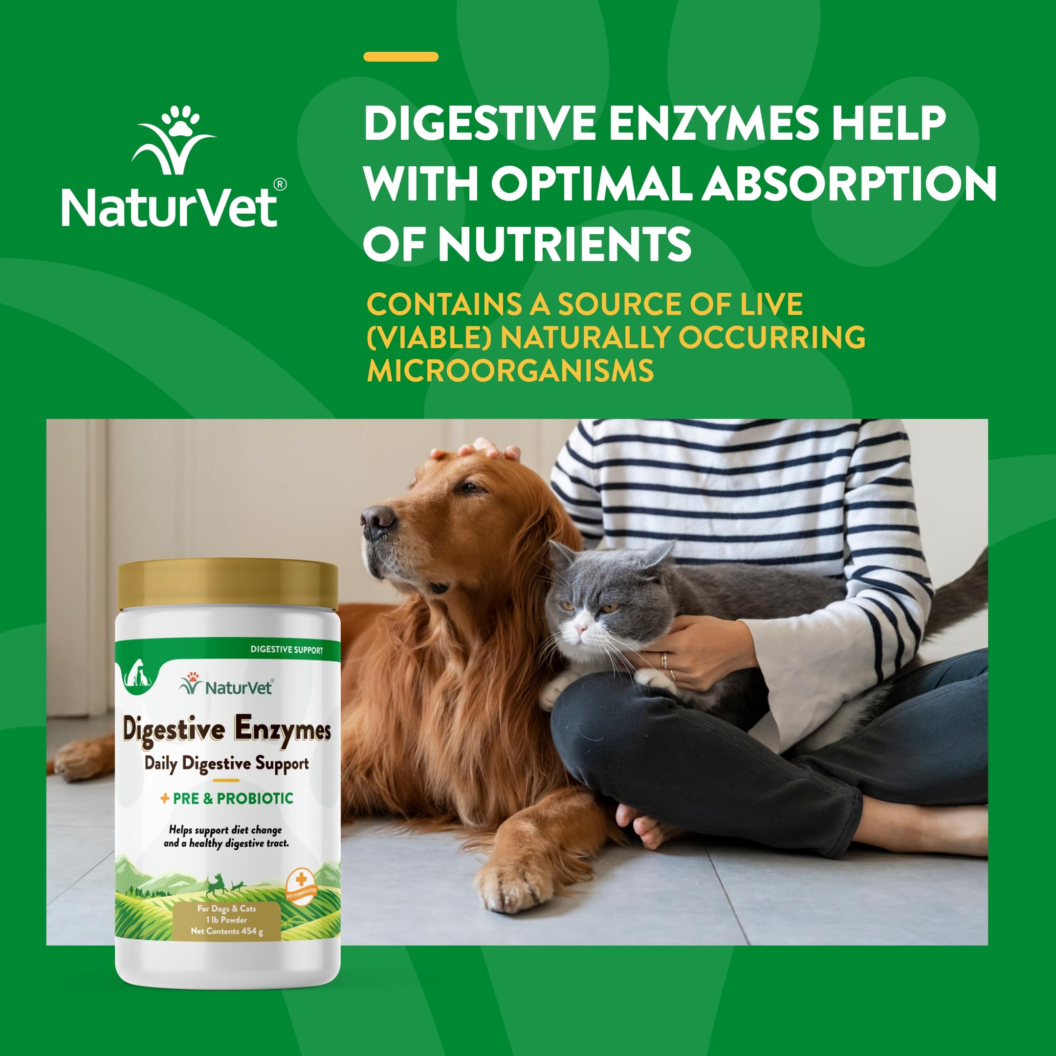 Foto 5 pulgar | Enzimas Digestivas Naturvet Plus Probióticos Y Prebióticos 454 G - Venta Internacional.