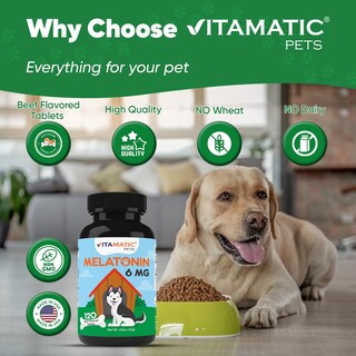 Foto 4 | Suplemento Vitamínico De Melatonina Para Perros 6 Mg 120 Comprimidos - Venta Internacional.