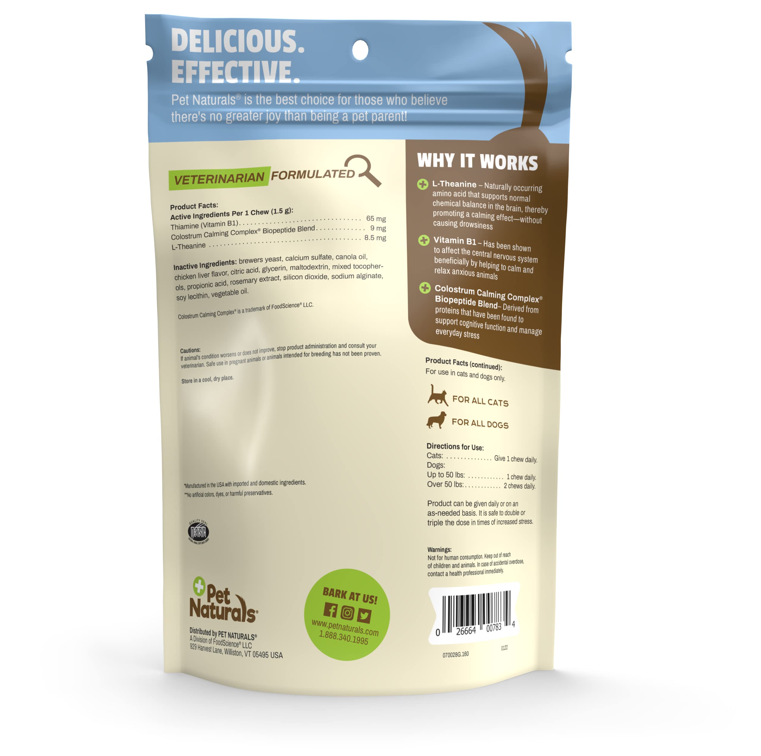 Foto 3 pulgar | Masticables Calming Chews Pet Naturals Para Perros Thunder Quiet 160 - Venta Internacional.