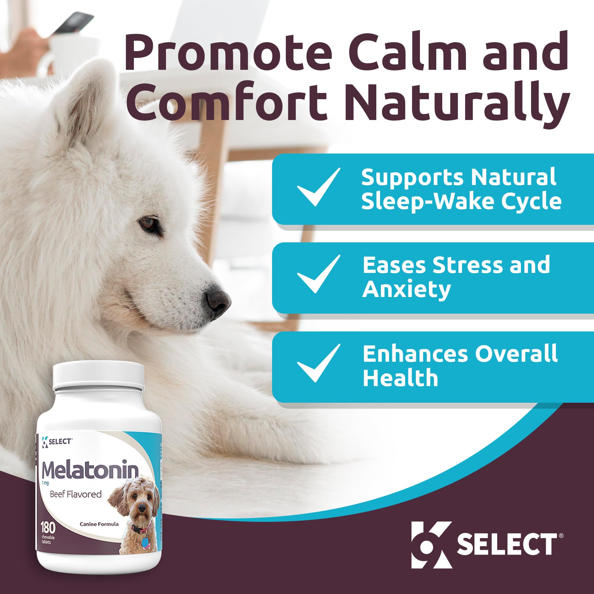Foto 3 pulgar | Masticables Calmantes De Melatonina K9 Select Para Perros  1 Mg  180 Comprimidos - Venta Internacional.