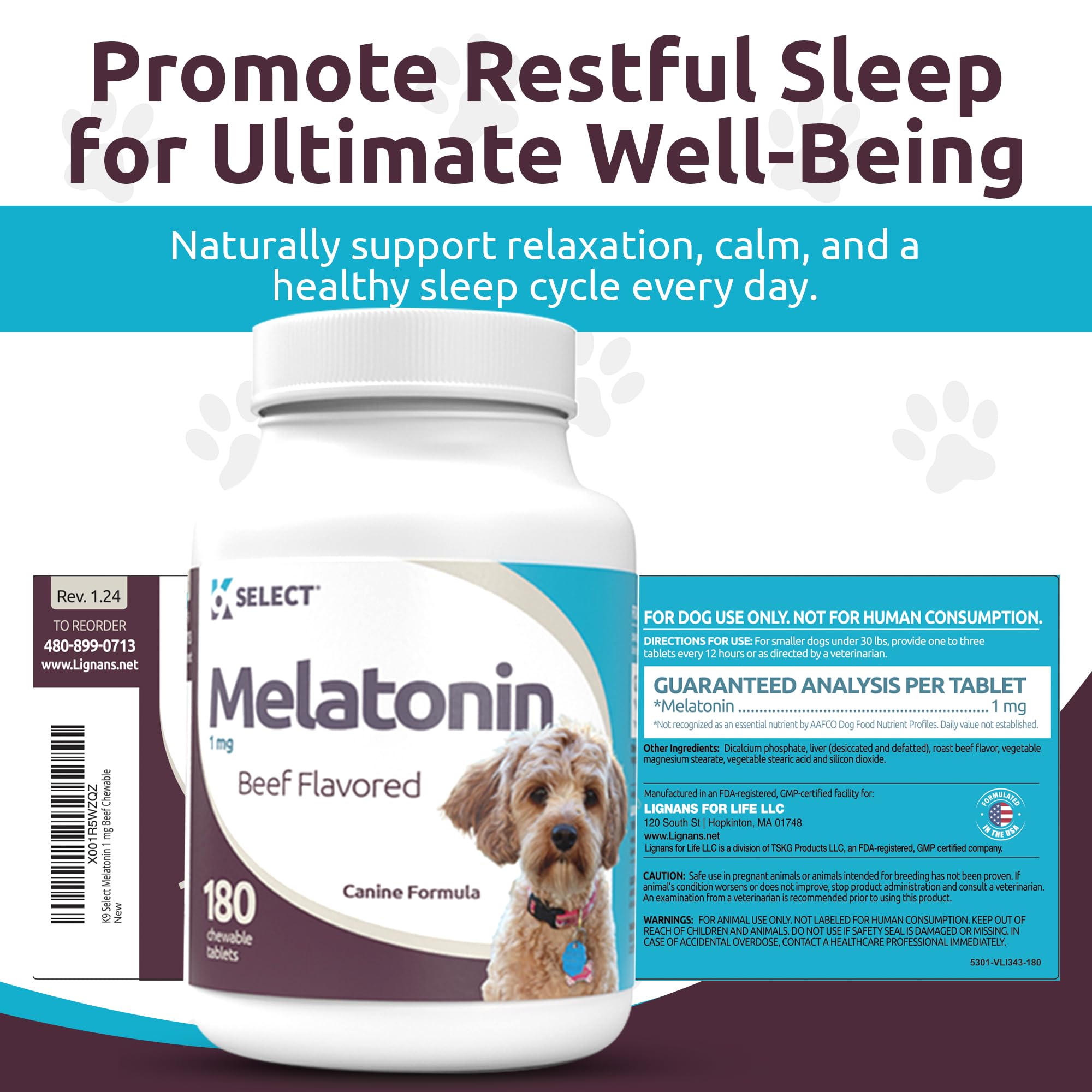 Foto 4 | Masticables Calmantes De Melatonina K9 Select Para Perros  1 Mg  180 Comprimidos - Venta Internacional.