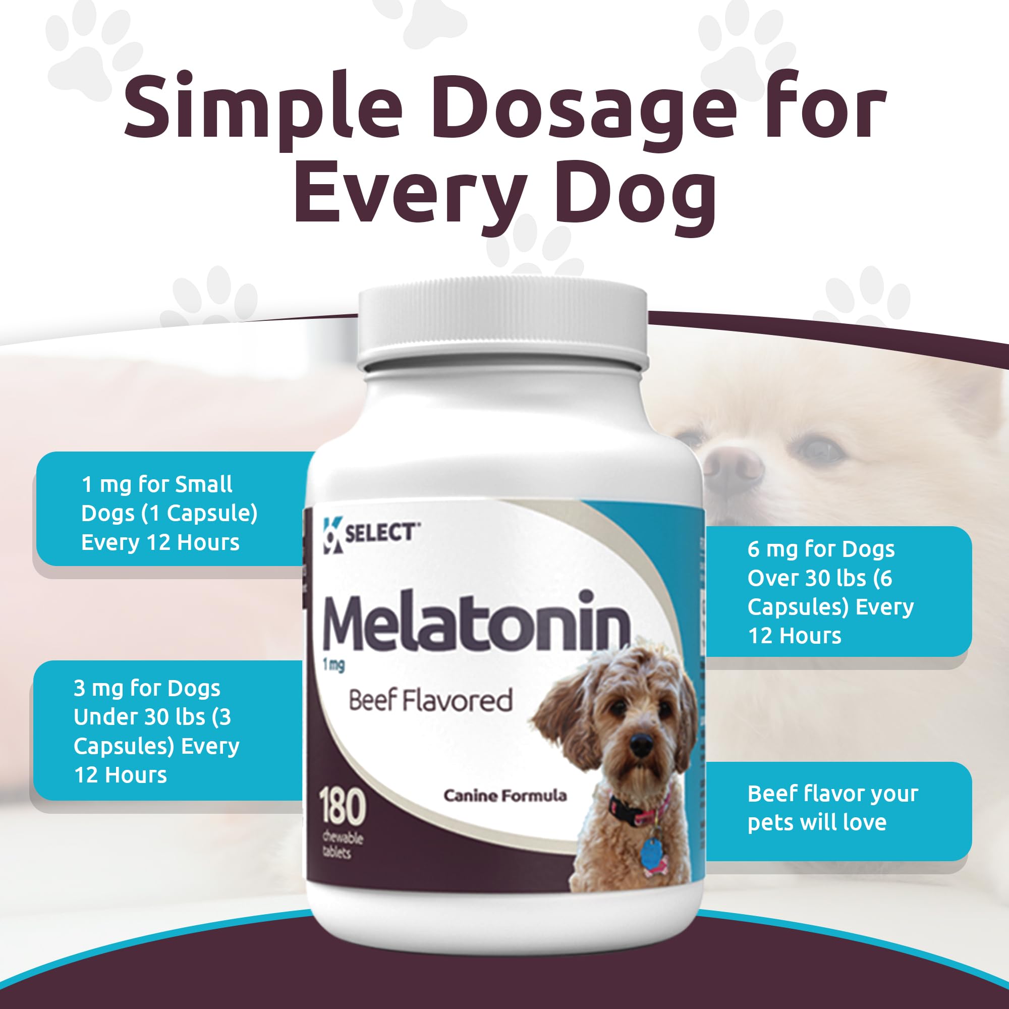 Foto 5 | Masticables Calmantes De Melatonina K9 Select Para Perros  1 Mg  180 Comprimidos - Venta Internacional.
