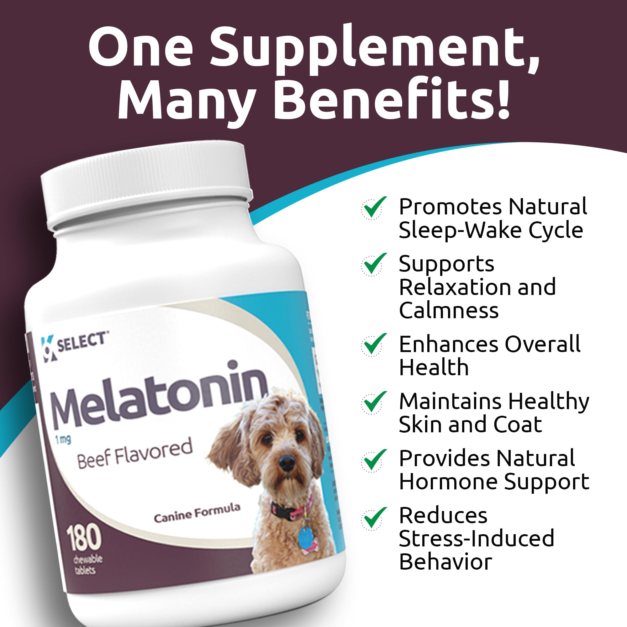 Foto 6 | Masticables Calmantes De Melatonina K9 Select Para Perros  1 Mg  180 Comprimidos - Venta Internacional.