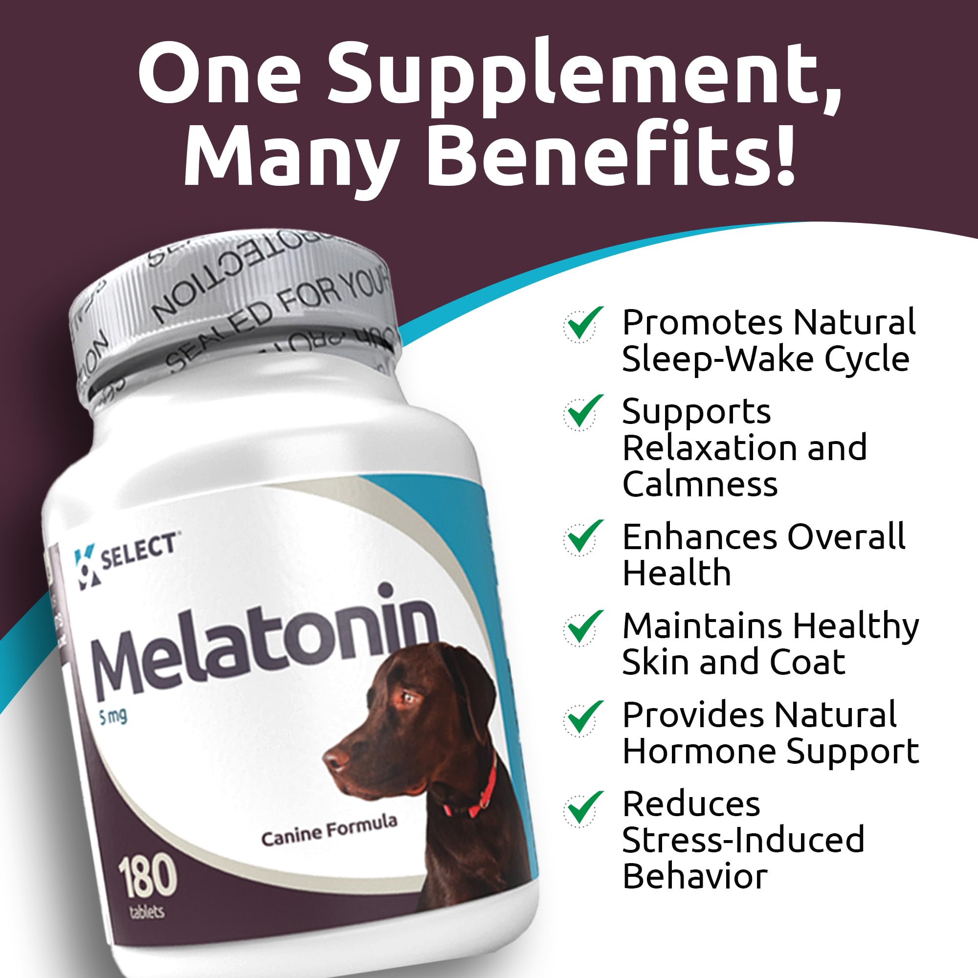 Foto 6 | Suplemento K9 Select Melatonin 5 Mg Para Perros Grandes 180 Comprimidos - Venta Internacional.