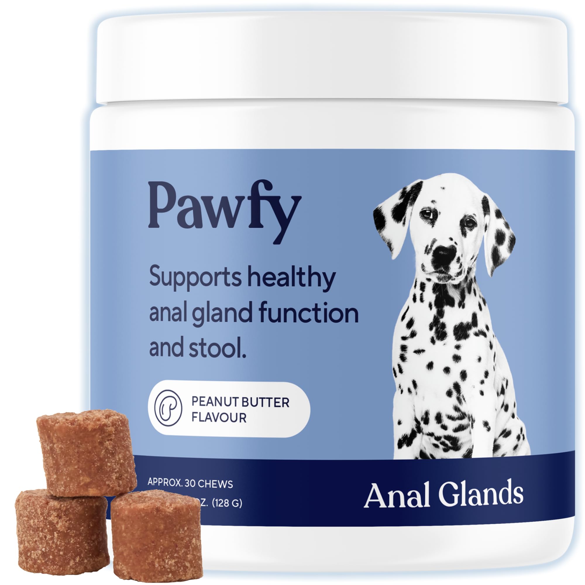 Foto 2 pulgar | La Glándula Anal Del Perro Mastica Mantequilla De Maní Pawfy 30 Suplementos - Venta Internacional.