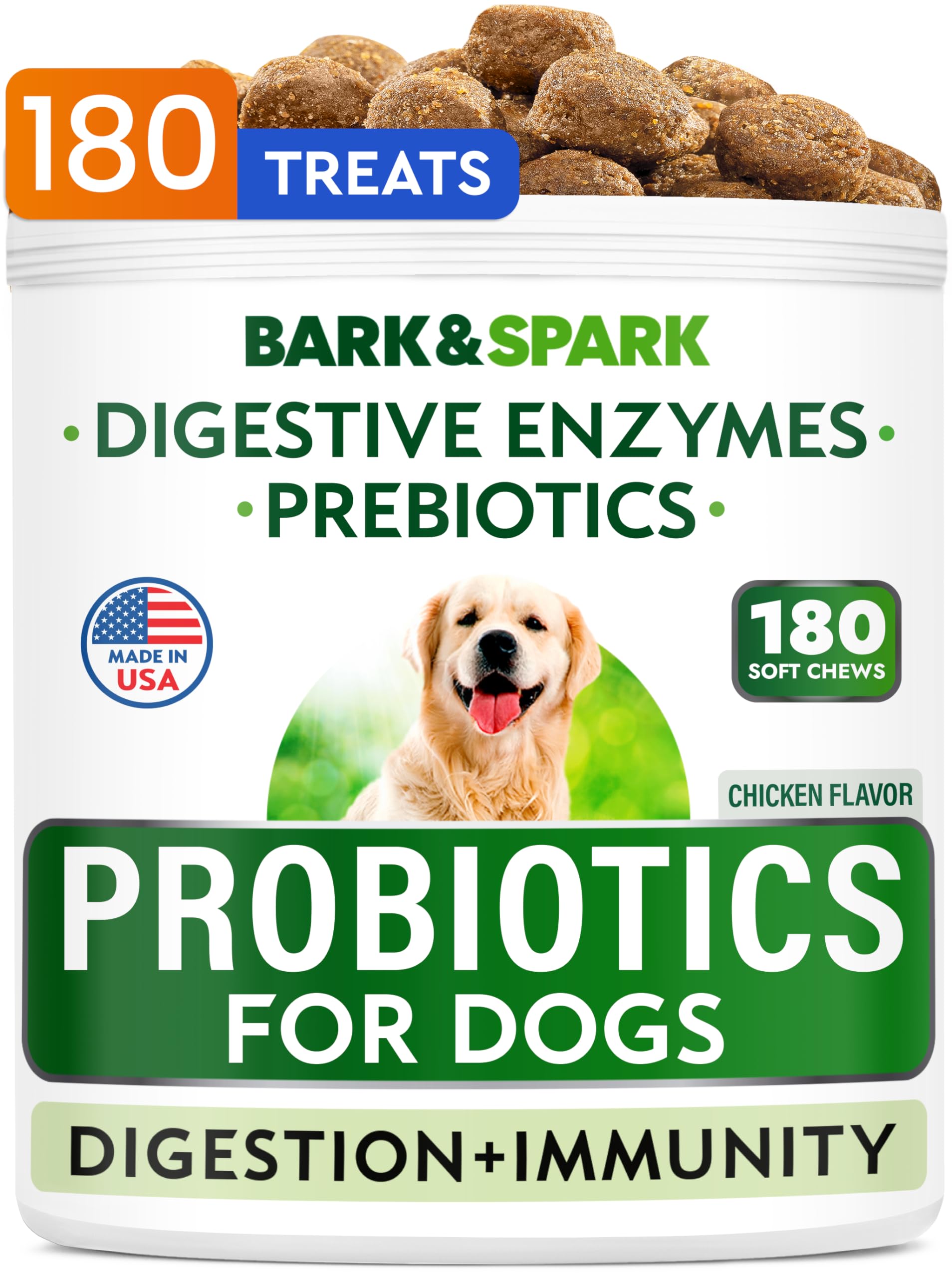 Foto 1 | Enzimas Probióticas Y Digestivas Para Perros Bark&spark 180 Chew - Venta Internacional.