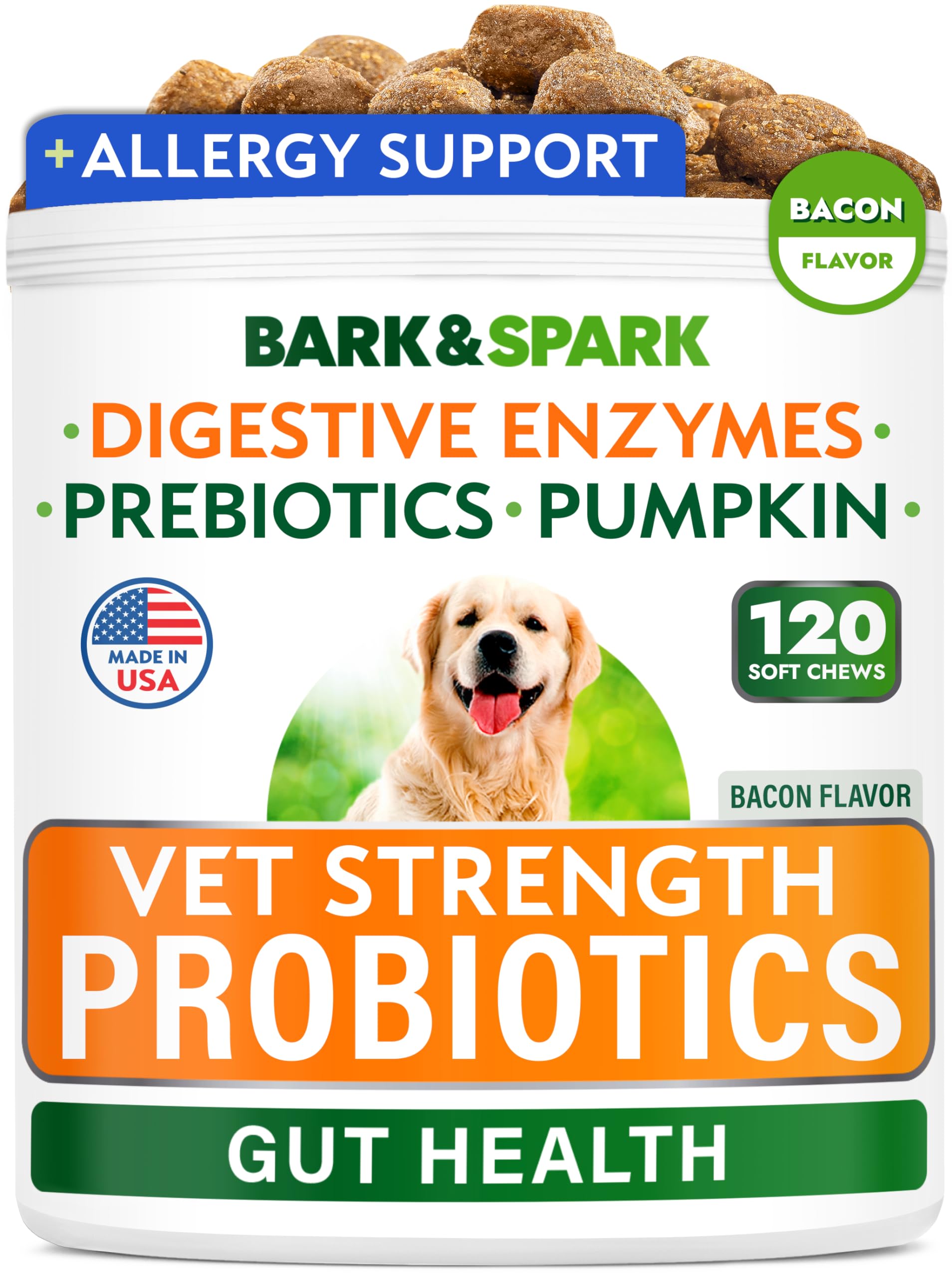 Foto 2 pulgar | Masticables Probióticos Y Enzimas Digestivas Para Perros Bark&spark - Venta Internacional.