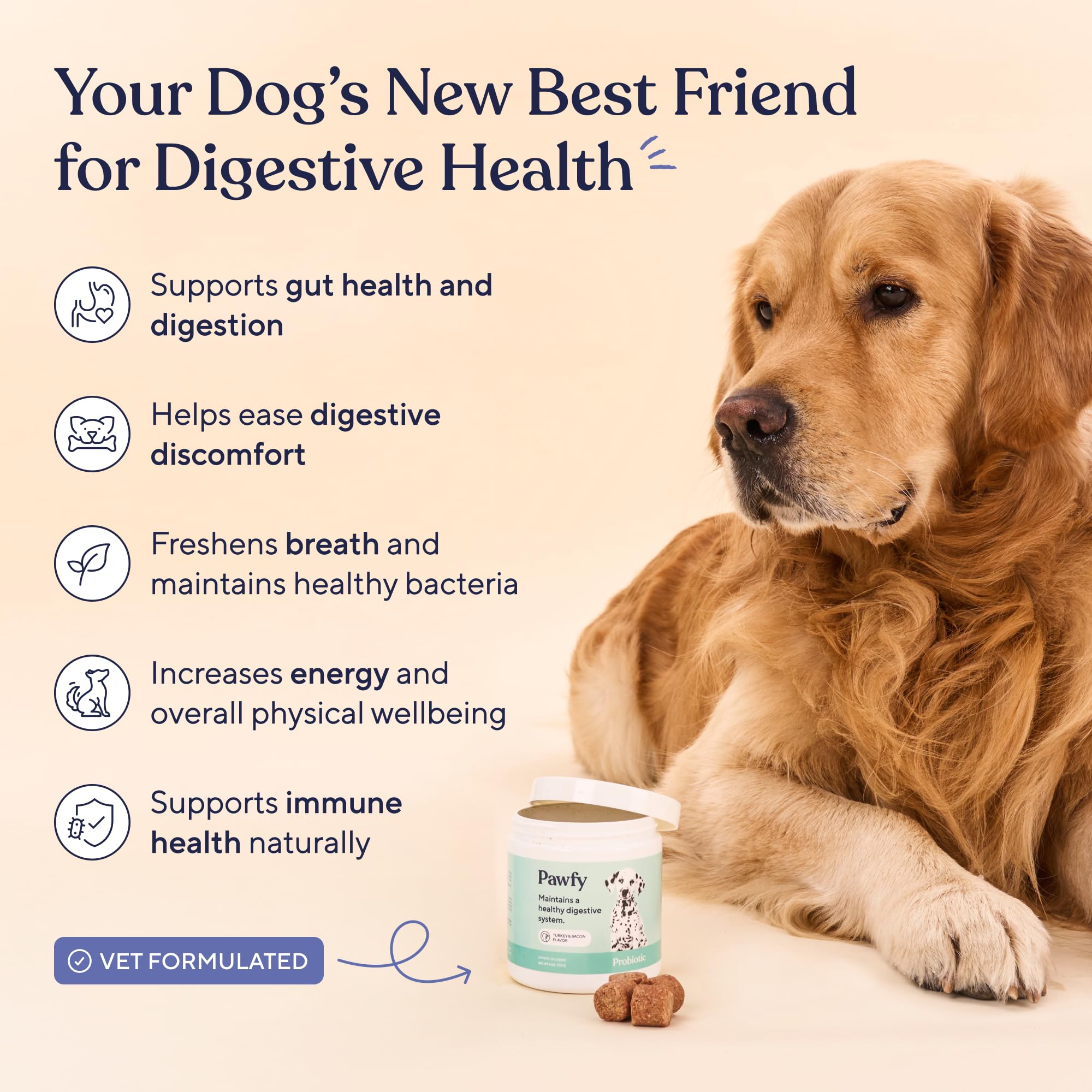 Foto 3 pulgar | Masticables Probióticos Pawfy Para Perros  Salud Digestiva  30 Masticables - Venta Internacional.