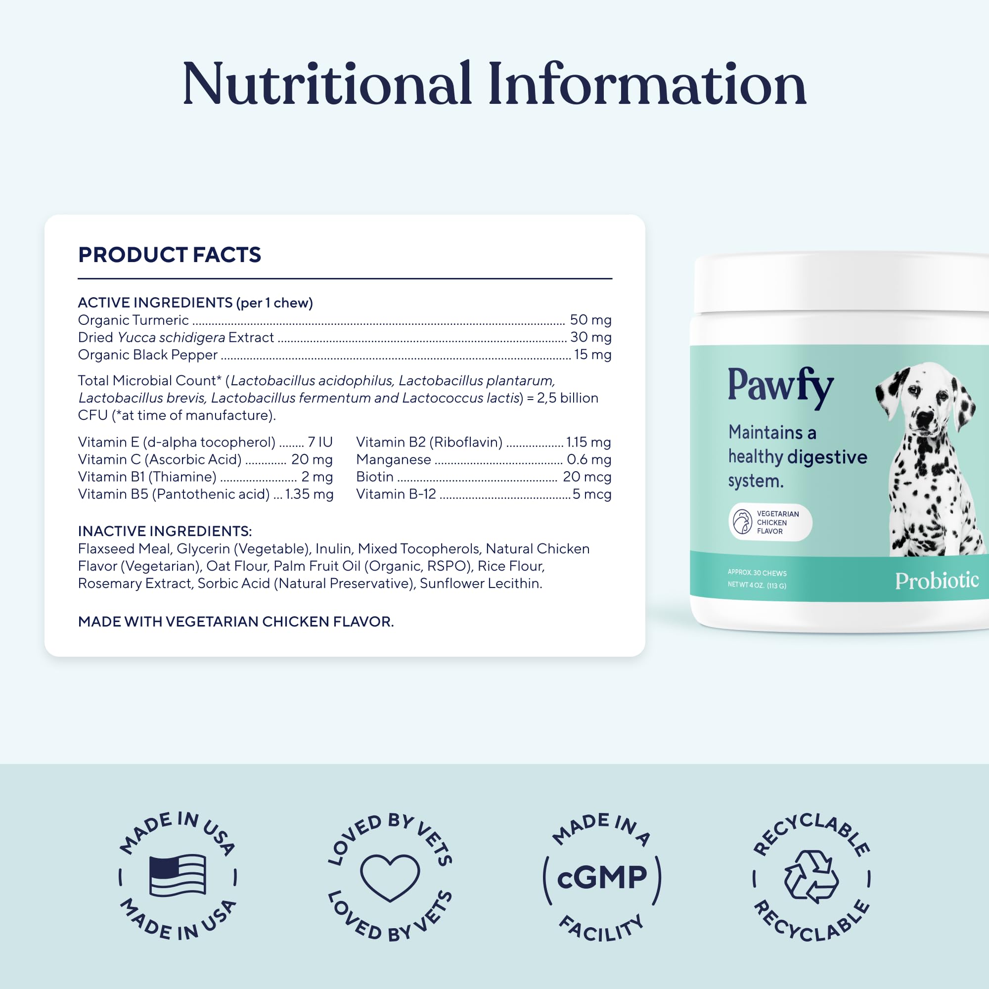Foto 5 pulgar | Masticables Probióticos Pawfy Para Perros  Salud Digestiva  30 Masticables - Venta Internacional.