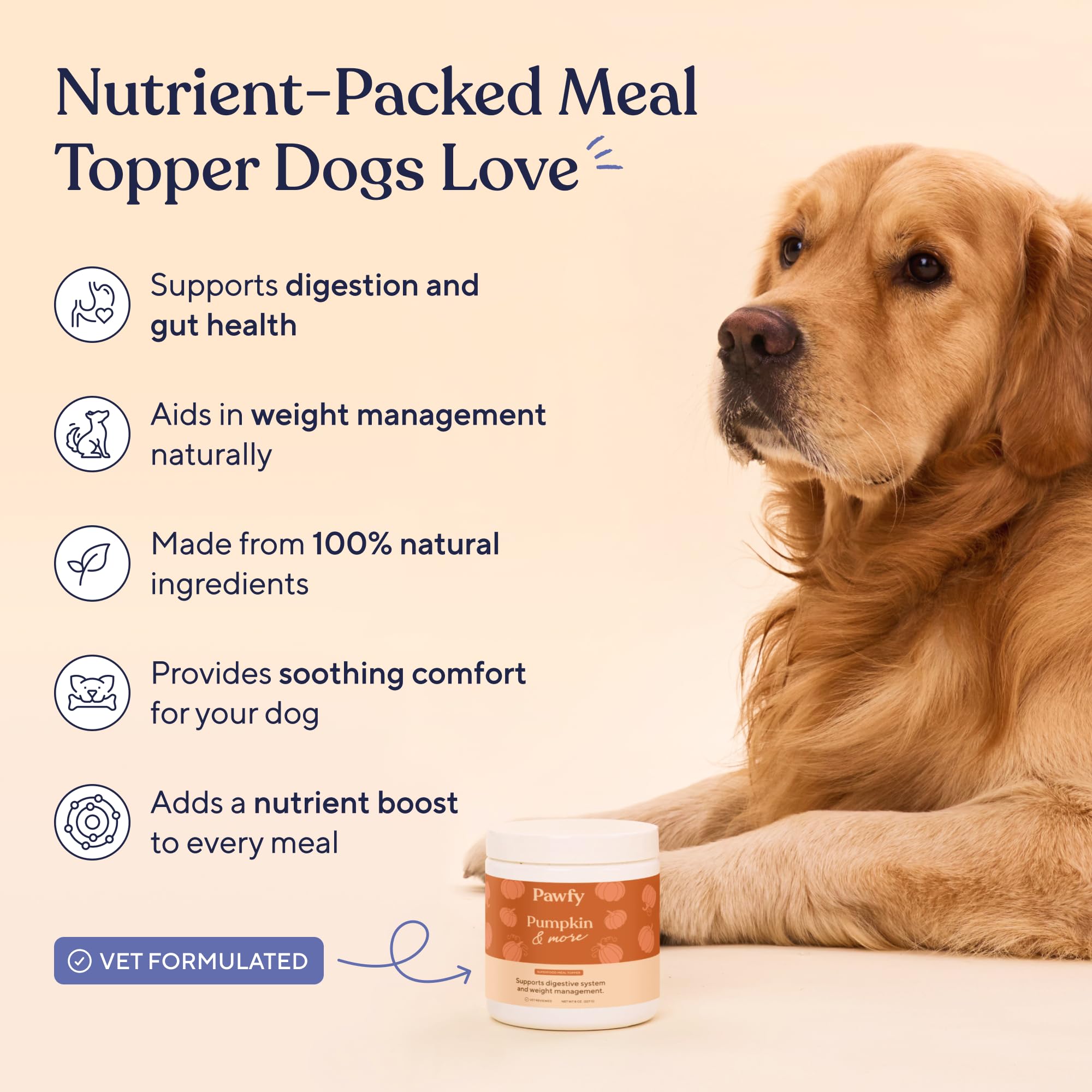 Foto 2 | Suplemento De Calabaza En Polvo Pawfy Para Perros  Apoyo Digestivo - Venta Internacional.