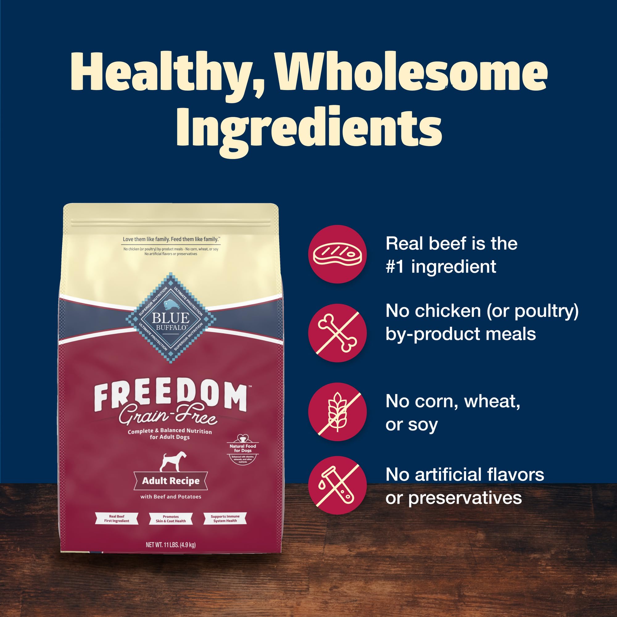 Foto 7 pulgar | Comida Para Perros Blue Buffalo Freedom, Carne De Res Sin Cereales, Bolsa De 5 Kg - Venta Internacional.