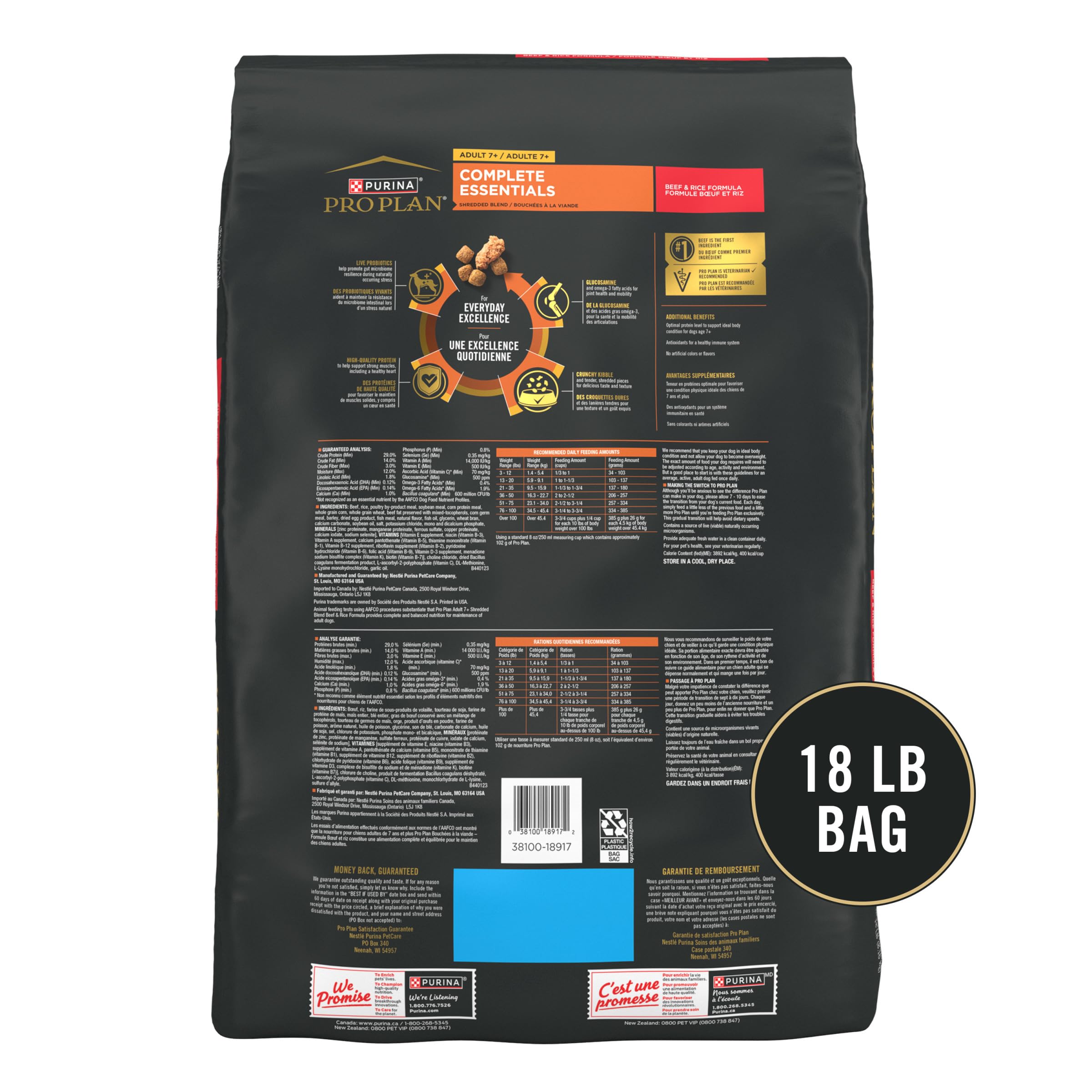 Foto 7 pulgar | Comida Para Perros Purina Pro Plan Para Adultos Mayores De 7 Años, Carne De Res Y Arroz, Bolsa De 8,16 Kg - Ven