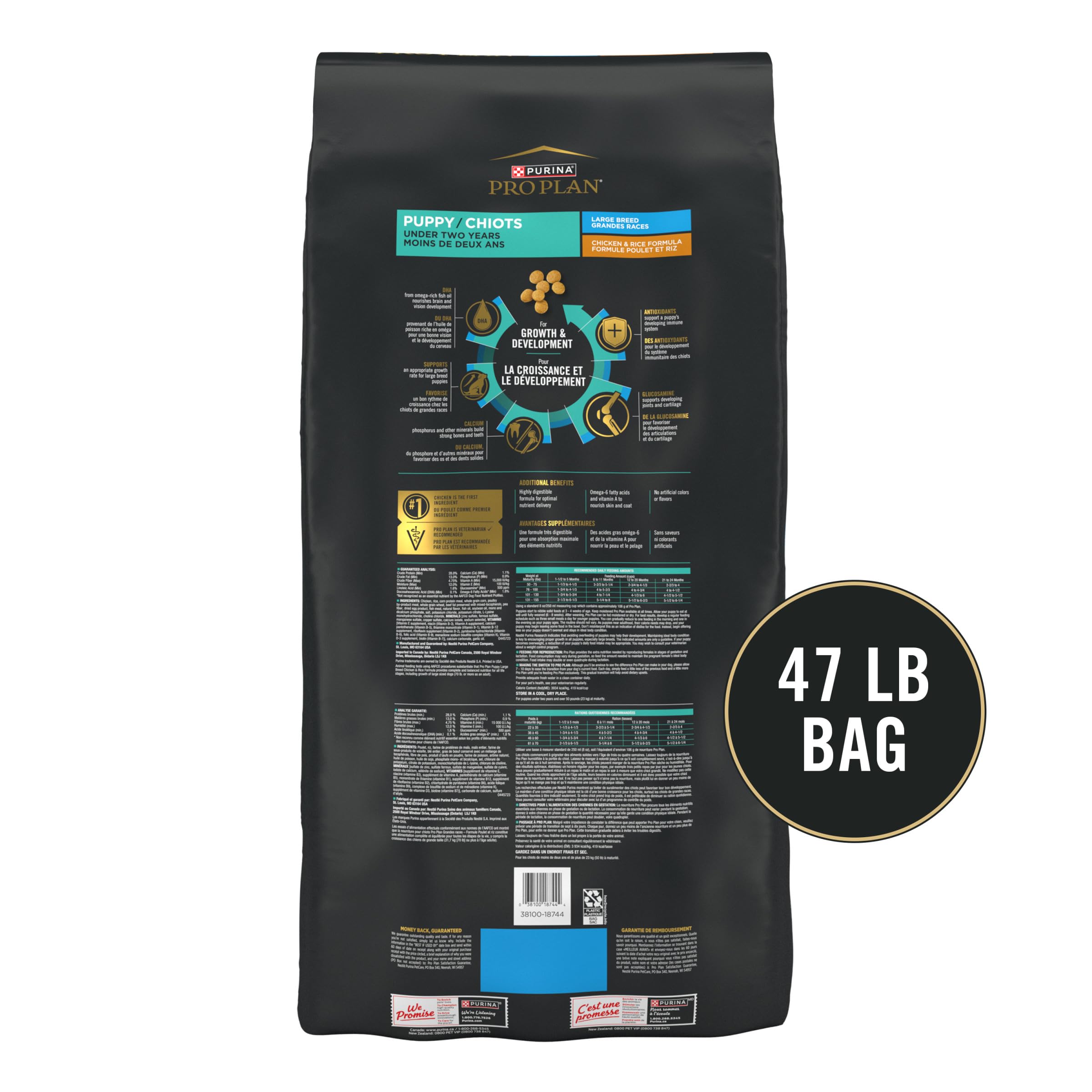 Foto 7 pulgar | Alimento Para Perros Purina Pro Plan Para Cachorros Secos De Raza Grande, 21,32 Kg - Venta Internacional.