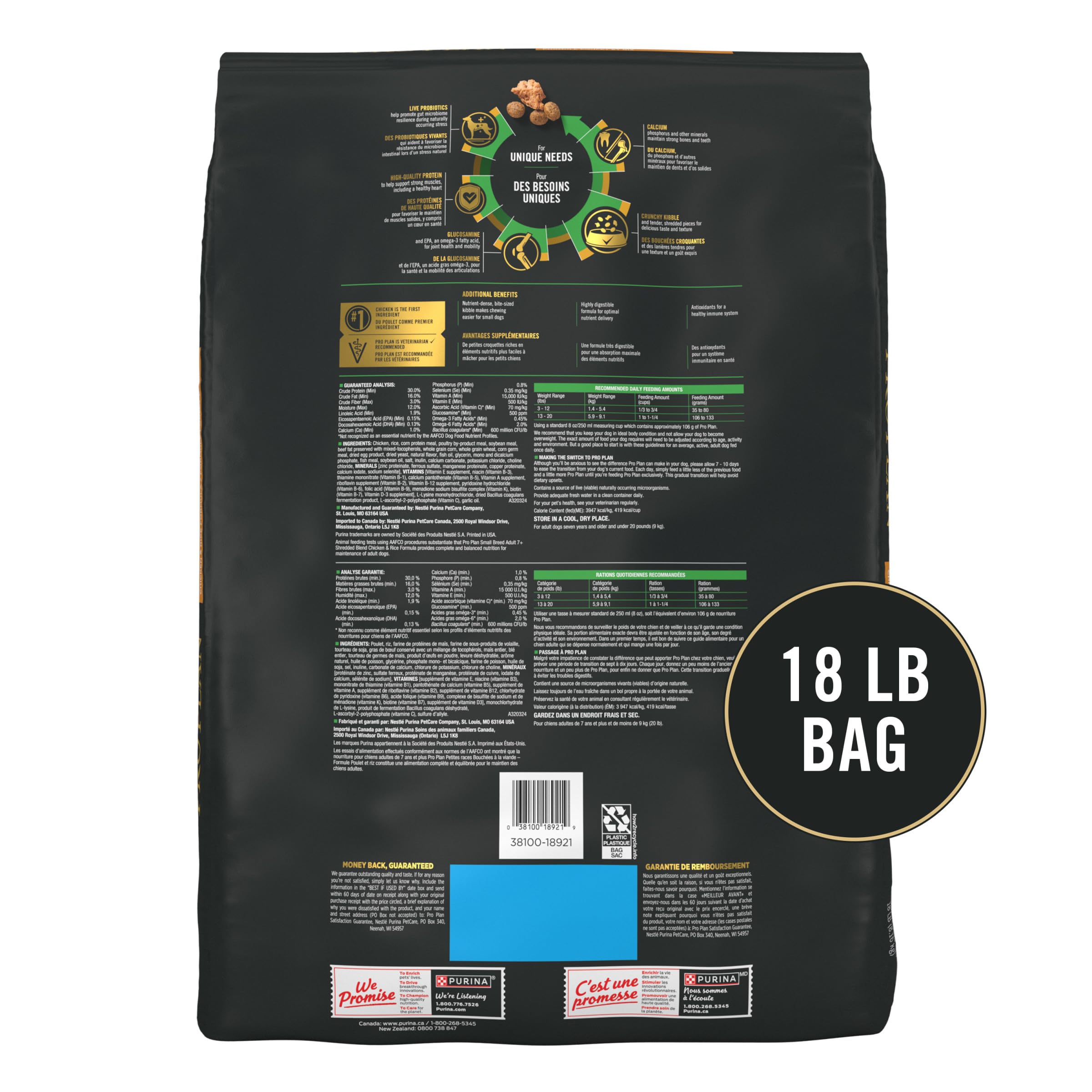 Foto 6 pulgar | Alimento Para Perros Purina Pro Plan Small Breed 7+, Arroz Con Pollo, 8,16 Kg - Venta Internacional.