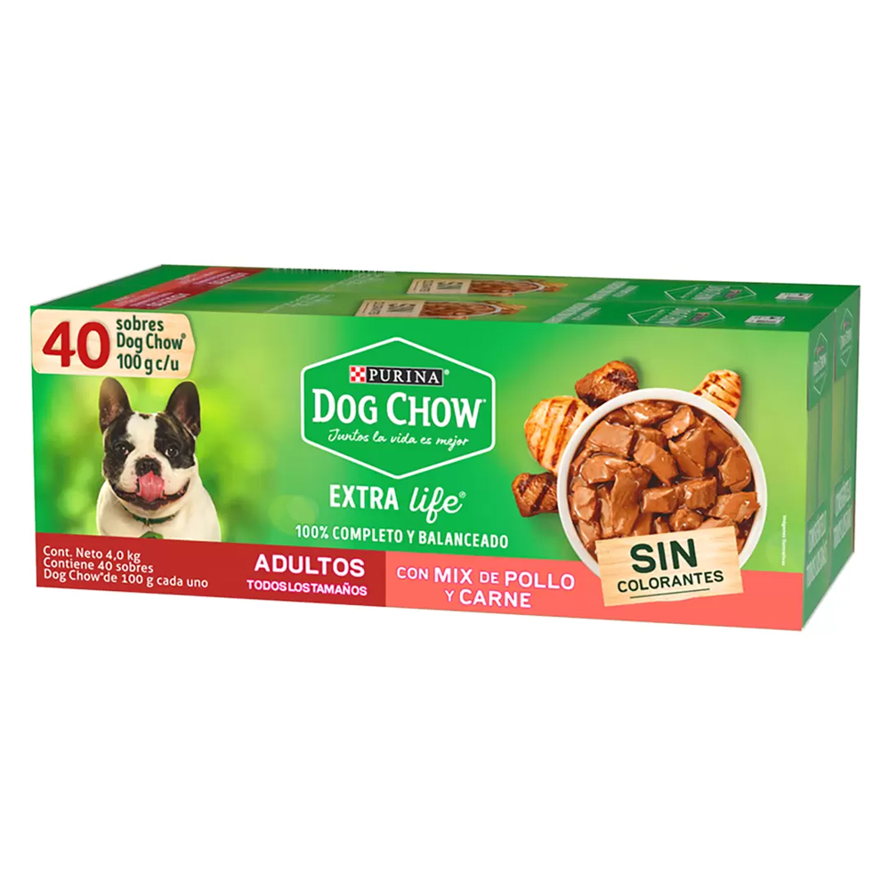Foto 4 pulgar | Alimento Húmedo Para Perro Dog Chow Adulto 100gr 40pz