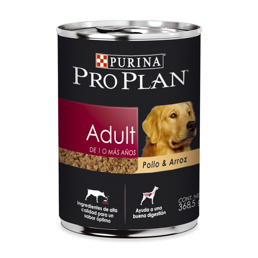 Foto 2 pulgar | Proplan Lata Alimento Humedo Adulto Pollo Y Arroz 368g 12pz