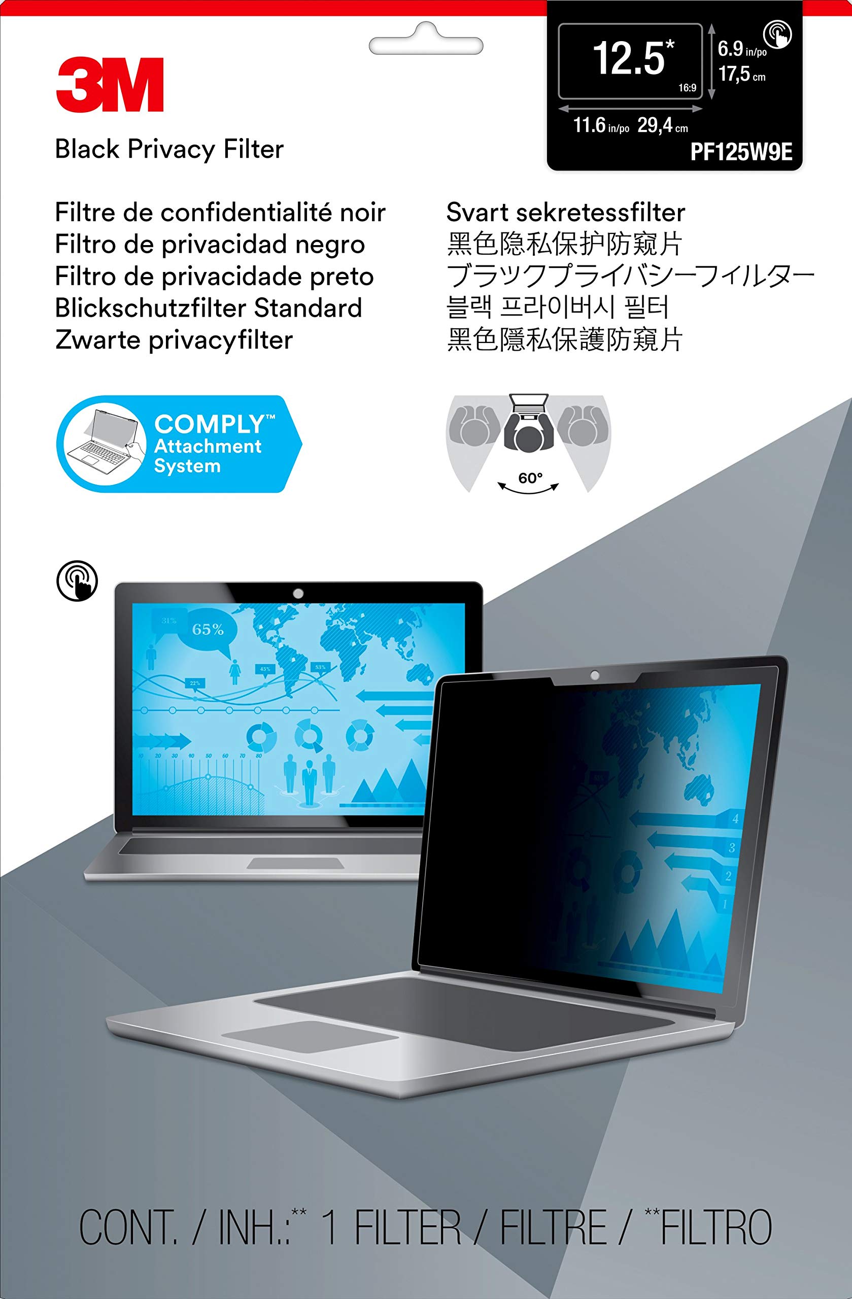 Foto 3 pulgar | Filtro De Privacidad 3m De Extremo A Extremo Para Portátil Con Pantalla Completa De 12,5 Pulgadas - Venta Internacional