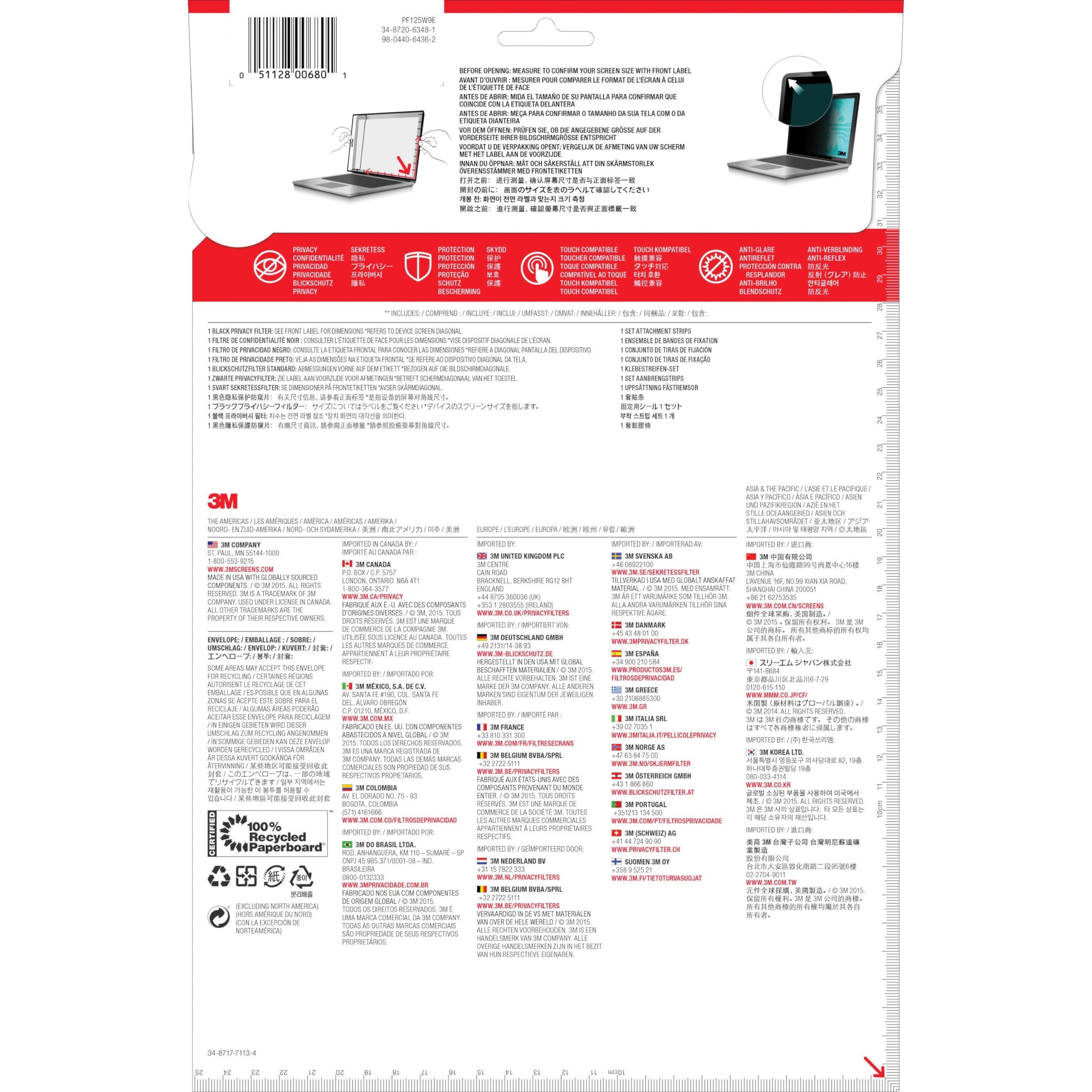 Foto 4 pulgar | Filtro De Privacidad 3m De Extremo A Extremo Para Portátil Con Pantalla Completa De 12,5 Pulgadas - Venta Internacional