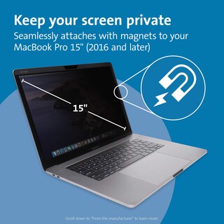 Foto 2 | Pantalla De Privacidad Kensington Mp15 Para Macbook Pro 15 2016-2019 - Venta Internacional.