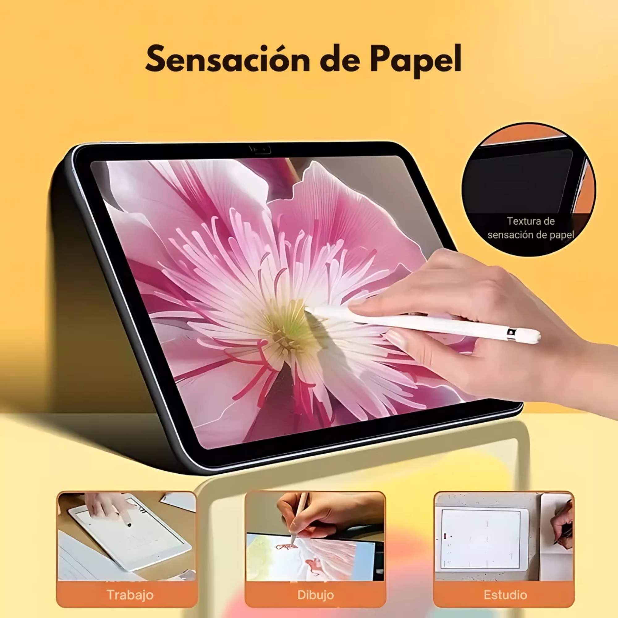 Foto 6 pulgar | 2 Micas Protector Pantalla Para Ipad Efecto Textura Papel