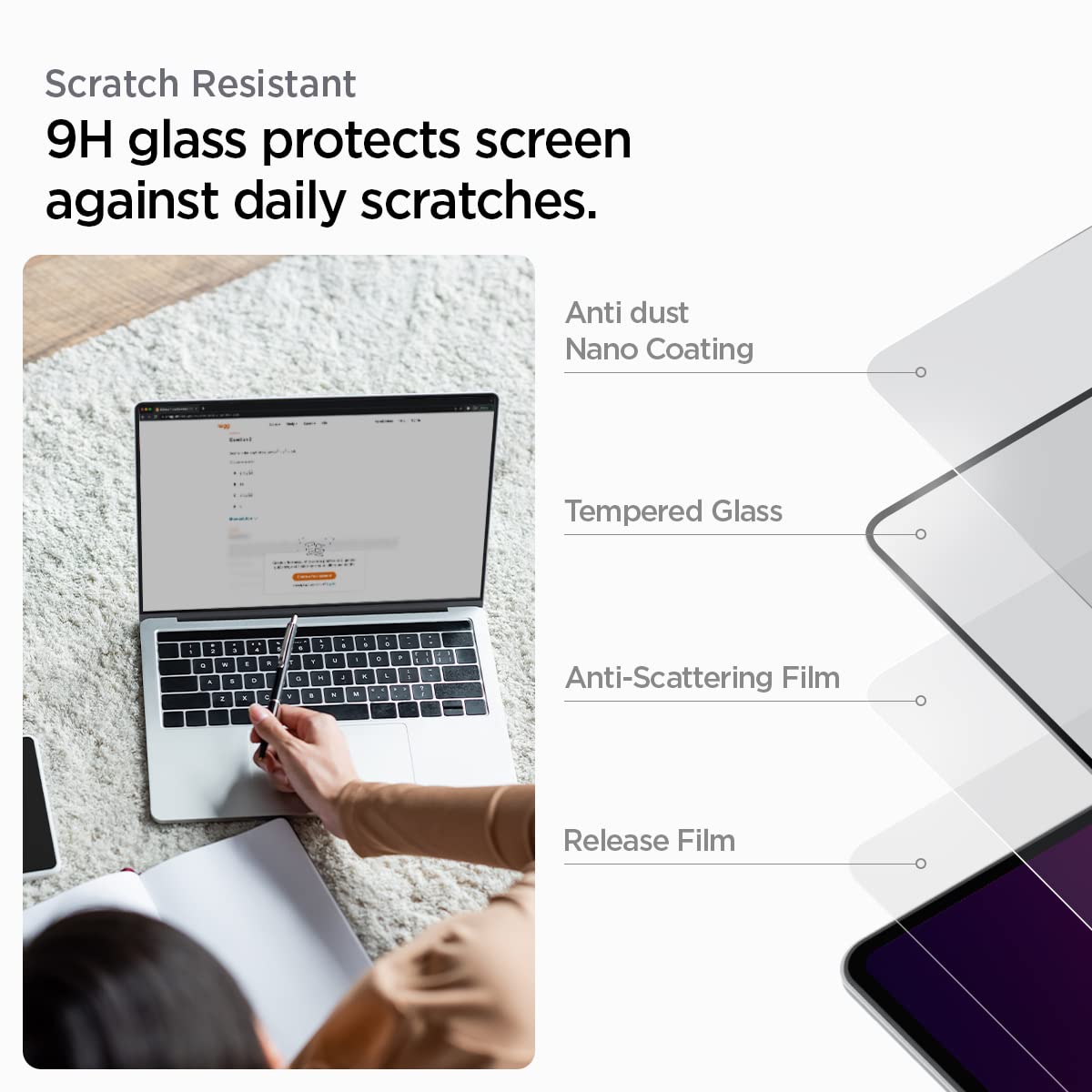 Foto 4 pulgar | Protector De Pantalla Spigen Glastr Slim Para Macbook Pro 14 - Venta Internacional.