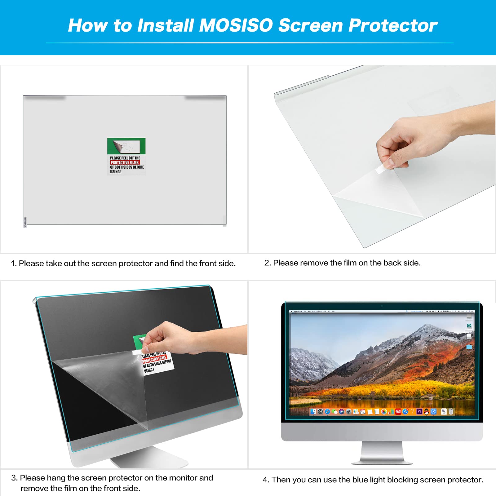 Foto 4 pulgar | Protector De Pantalla Mosiso Con Bloqueo De Luz Azul De 20 A 22 Pulgadas - Venta Internacional.